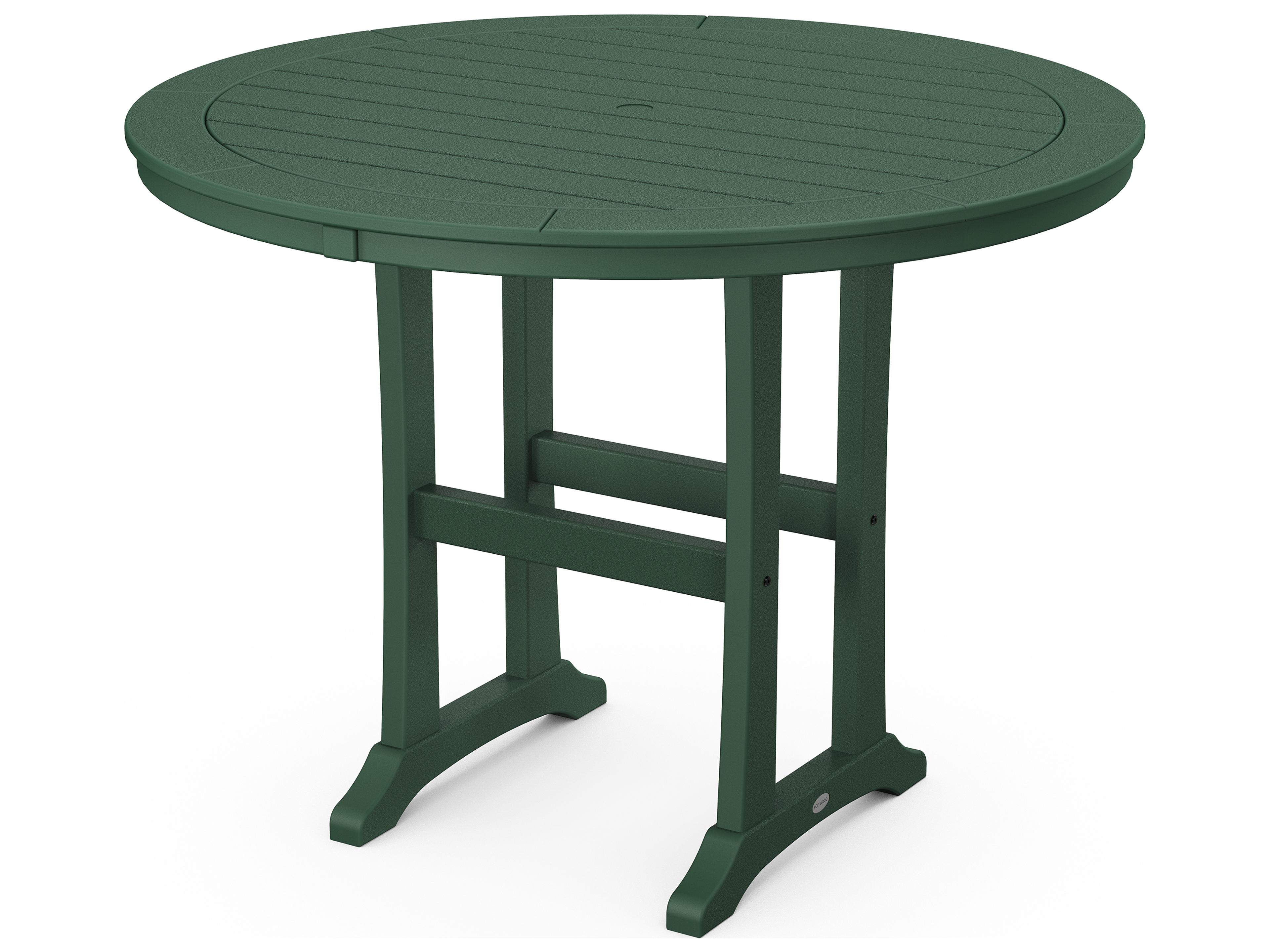 POLYWOOD® Nautical Recycled Plastic Round Patio Counter Table