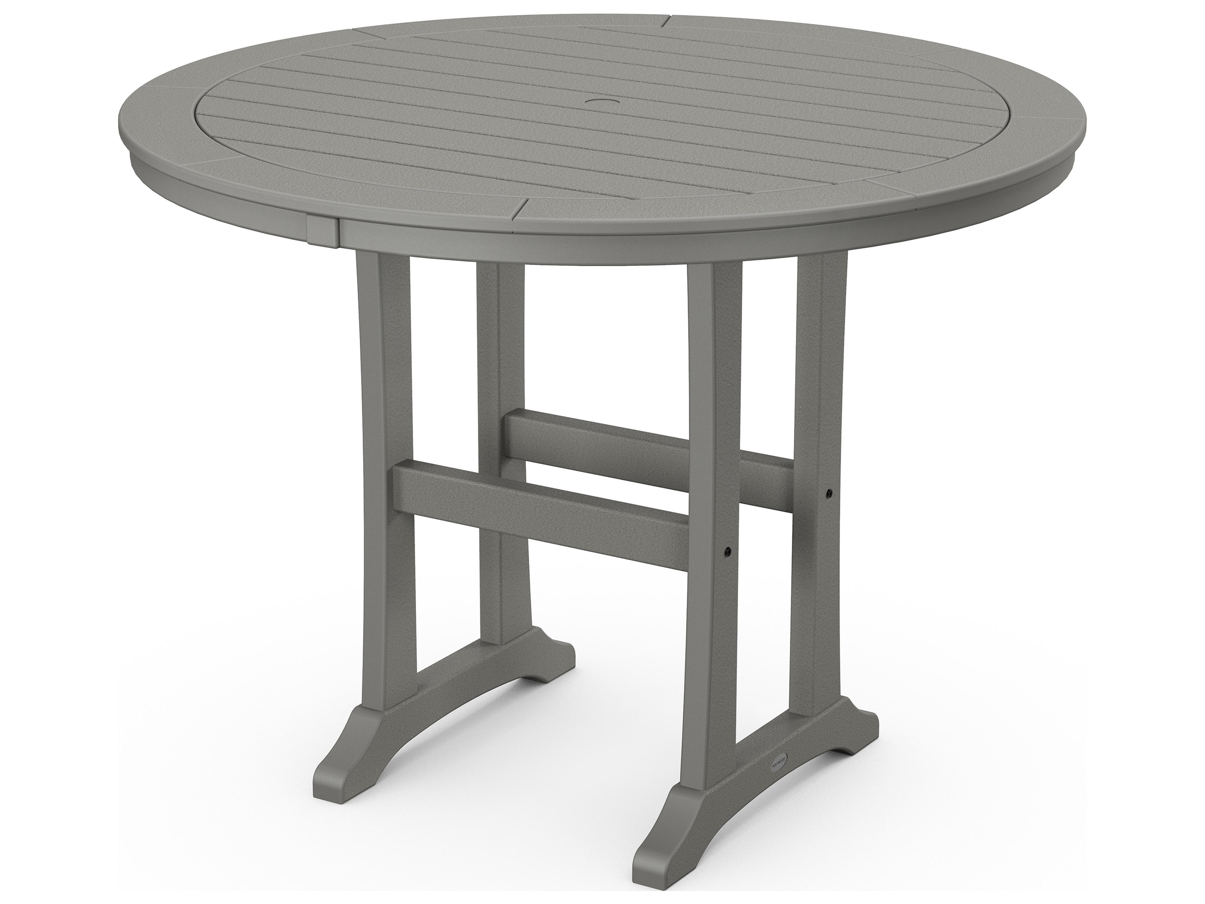 POLYWOOD® Nautical Recycled Plastic Round Patio Counter Table