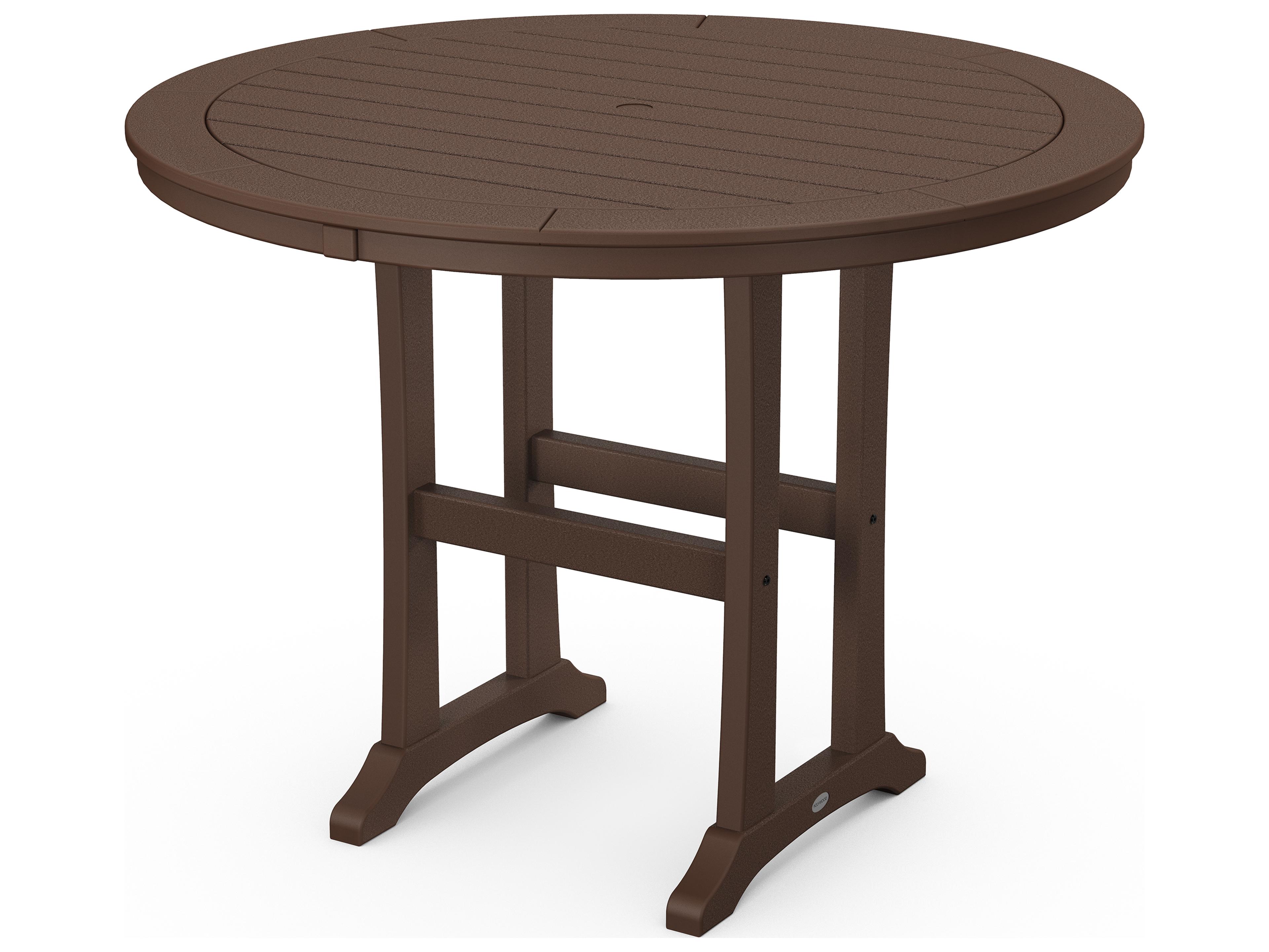 POLYWOOD® Nautical Recycled Plastic Round Patio Counter Table