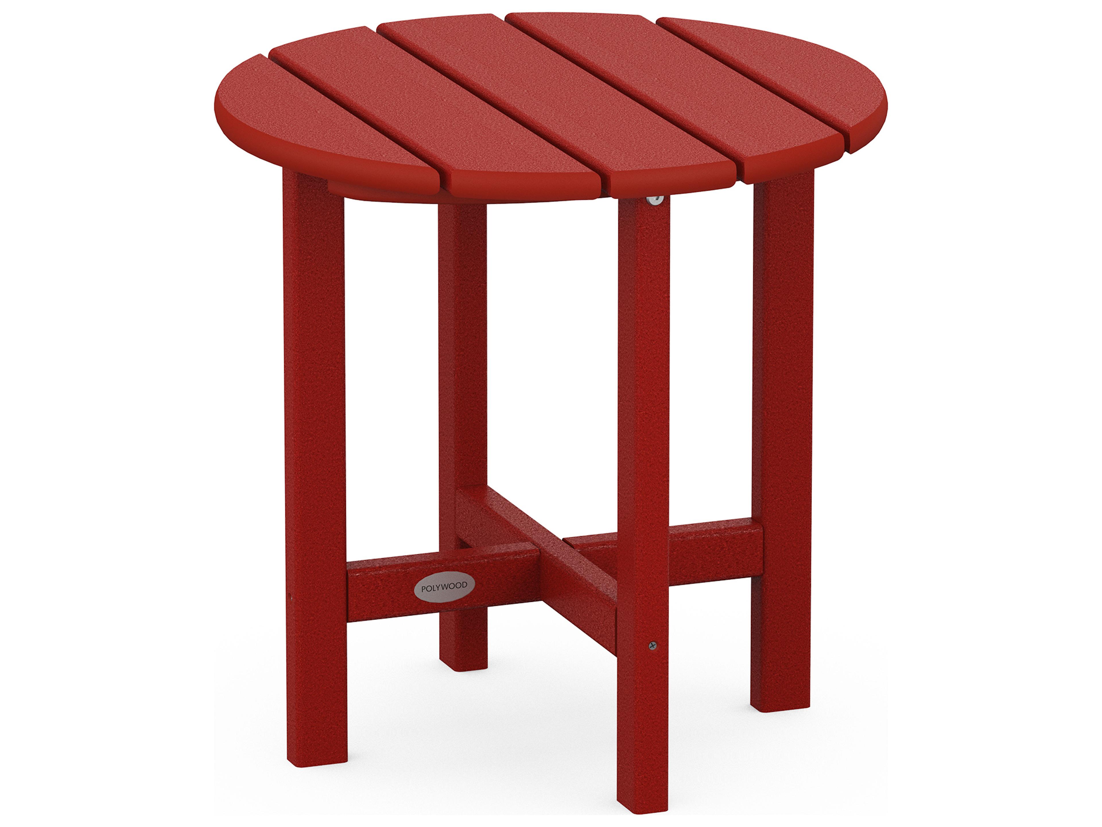 POLYWOOD® Traditional Recycled Plastic Round Outdoor End Table