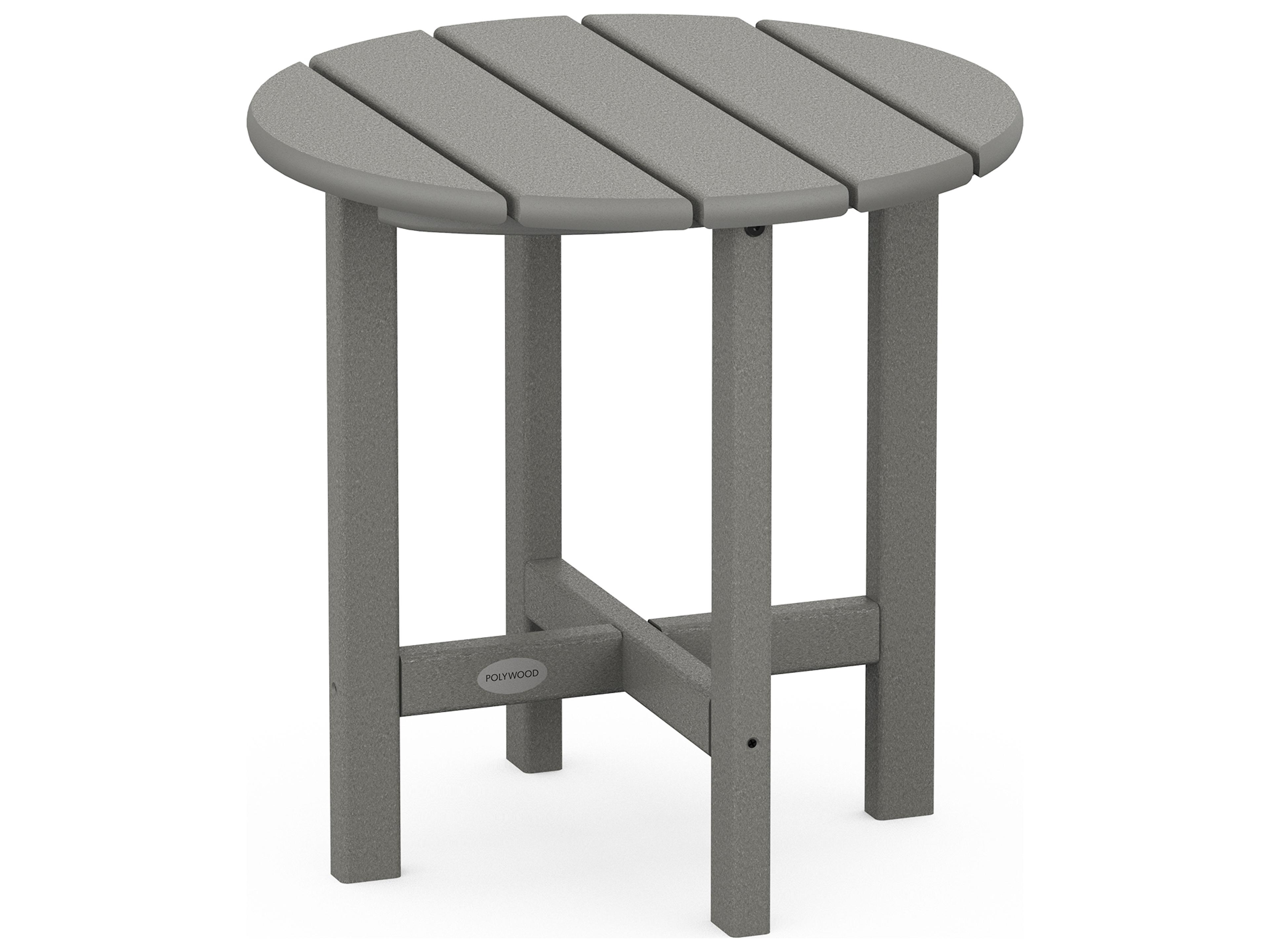 POLYWOOD® Traditional Recycled Plastic Round Outdoor End Table
