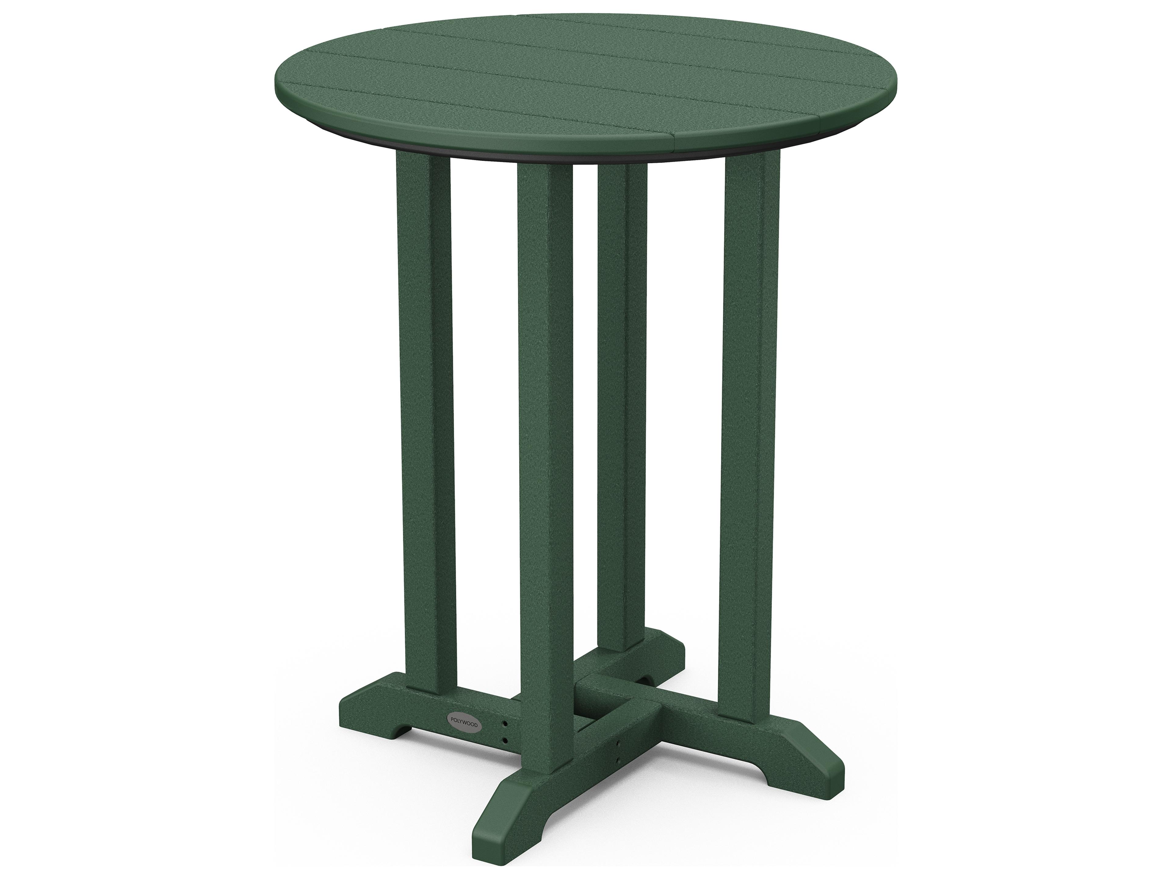 POLYWOOD® Traditional Recycled Plastic Round Outdoor Patio Bistro Table