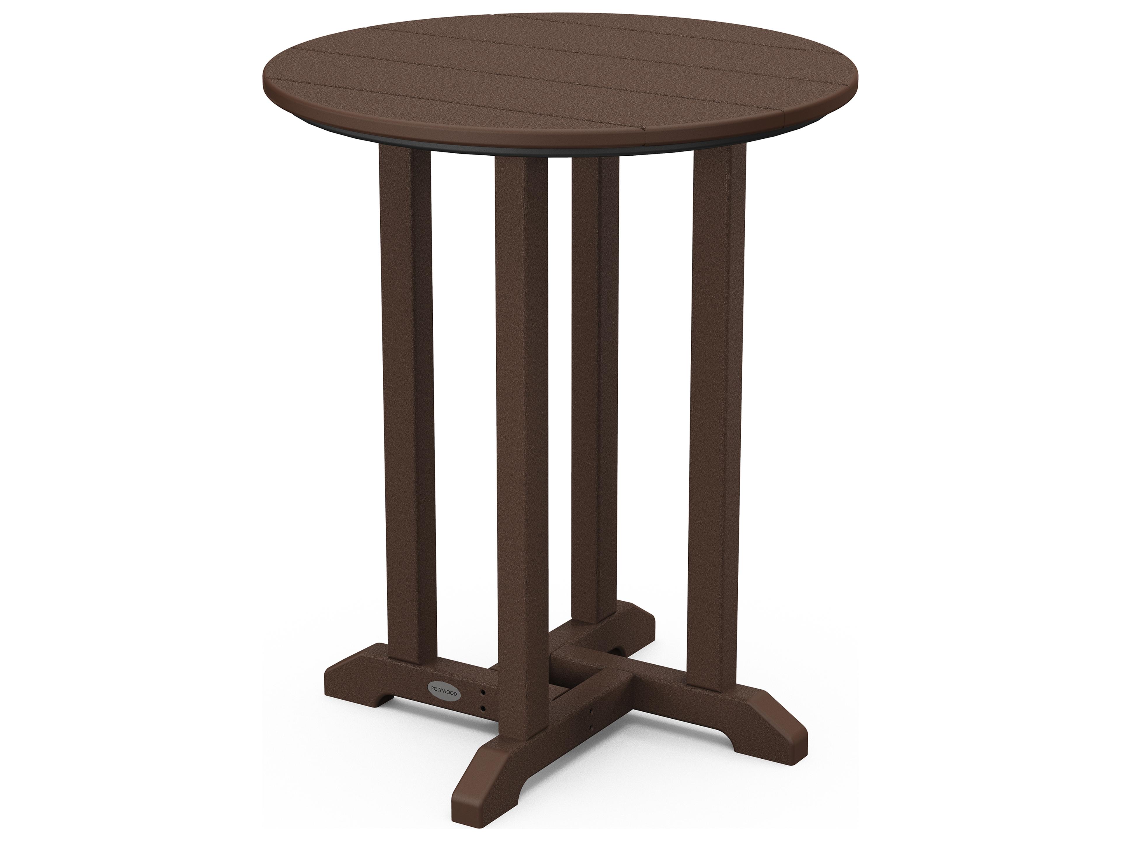 POLYWOOD® Traditional Recycled Plastic Round Outdoor Patio Bistro Table