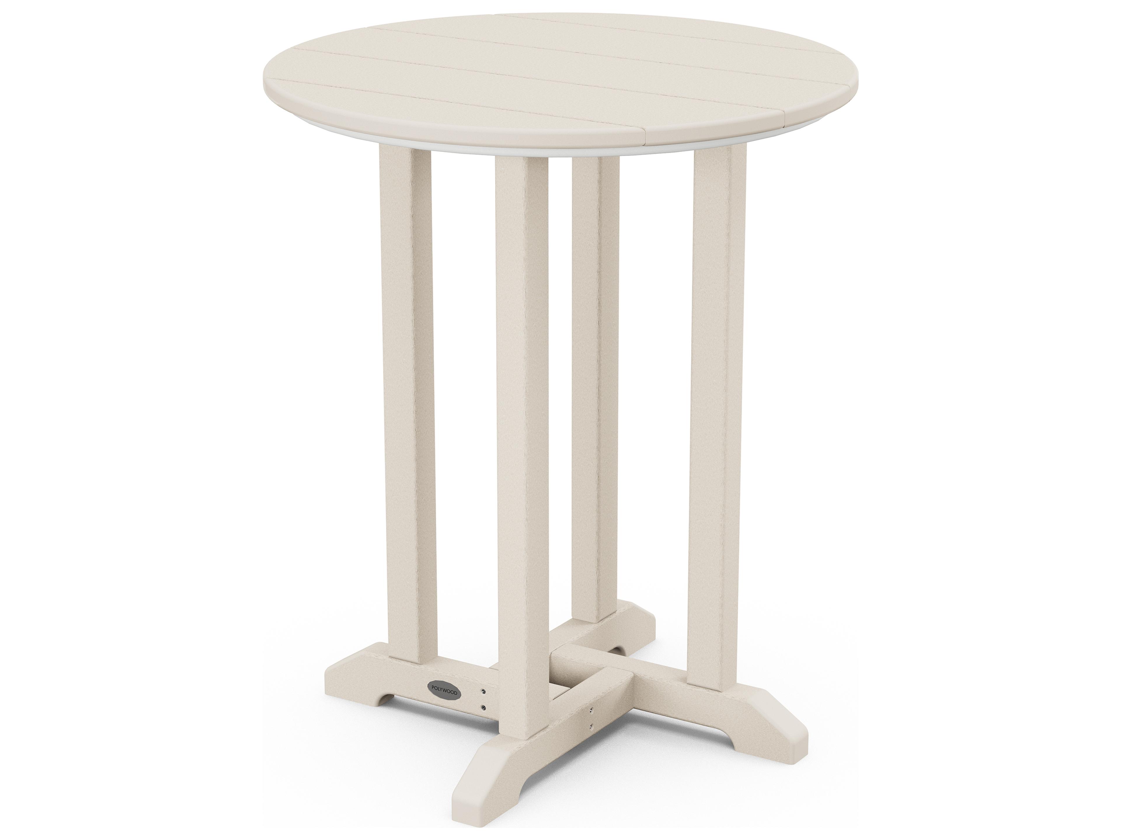 POLYWOOD® Traditional Recycled Plastic Round Outdoor Patio Bistro Table