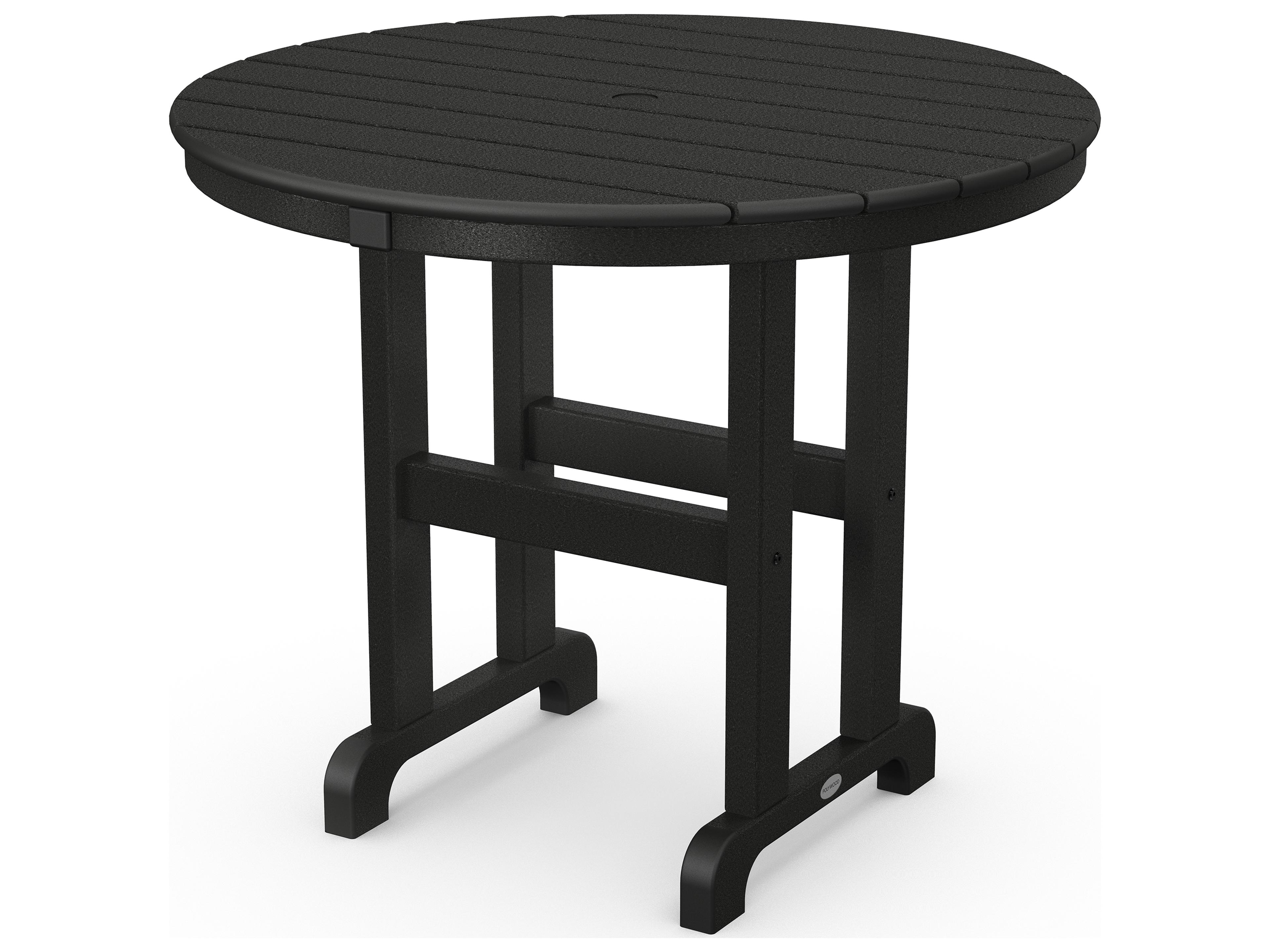 POLYWOOD® La Casa Cafe Recycled Plastic Round Outdoor Patio Dining Table