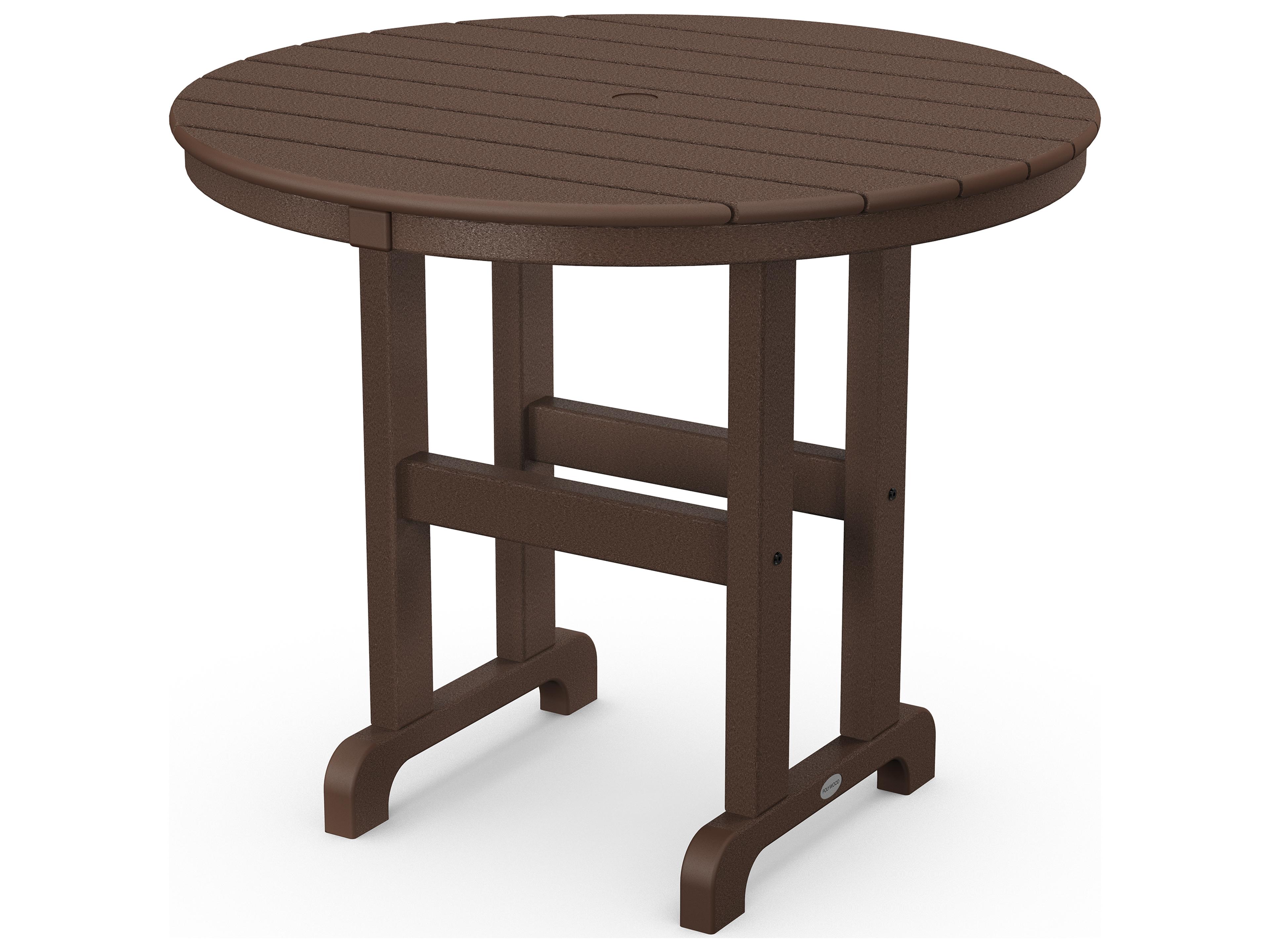 POLYWOOD® La Casa Cafe Recycled Plastic Round Outdoor Patio Dining Table