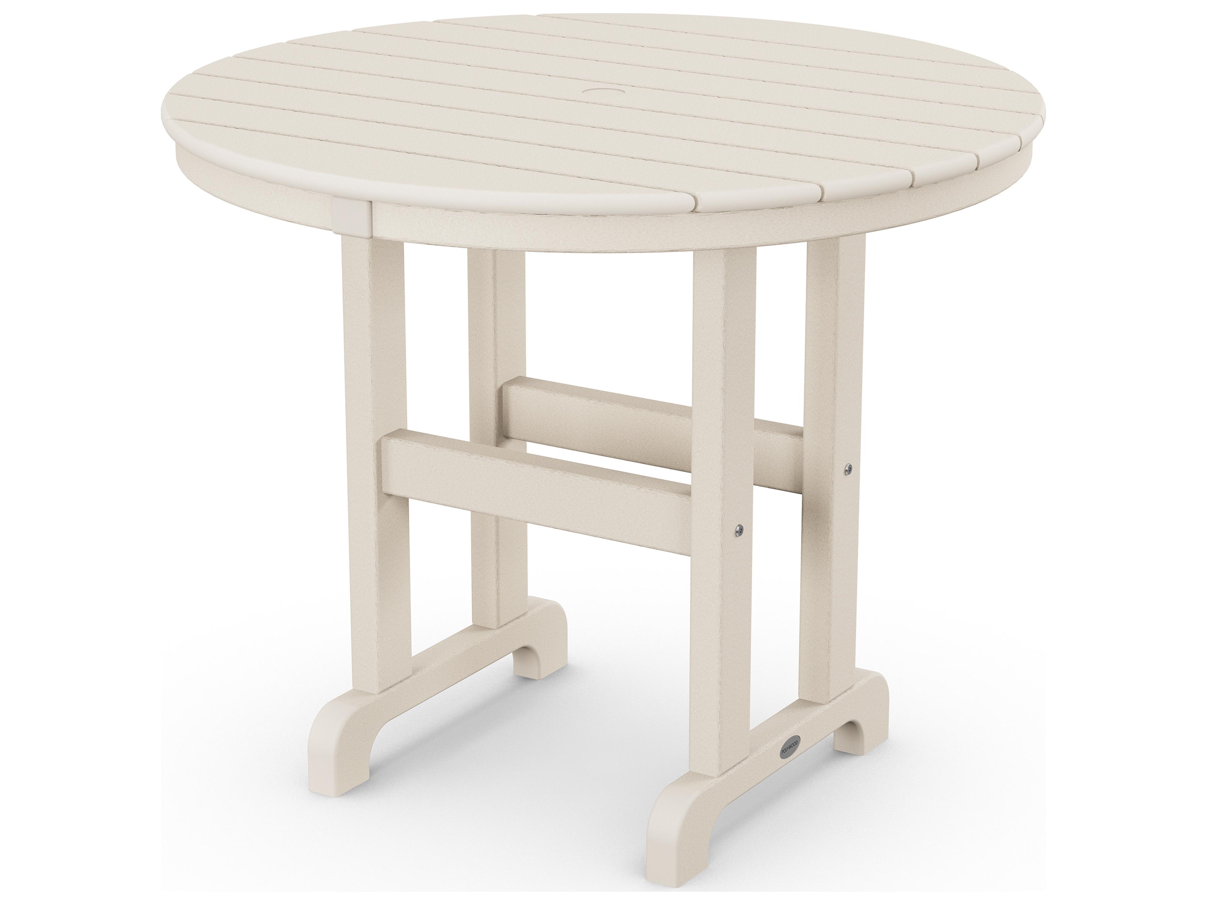 POLYWOOD® La Casa Cafe Recycled Plastic Round Outdoor Patio Dining Table