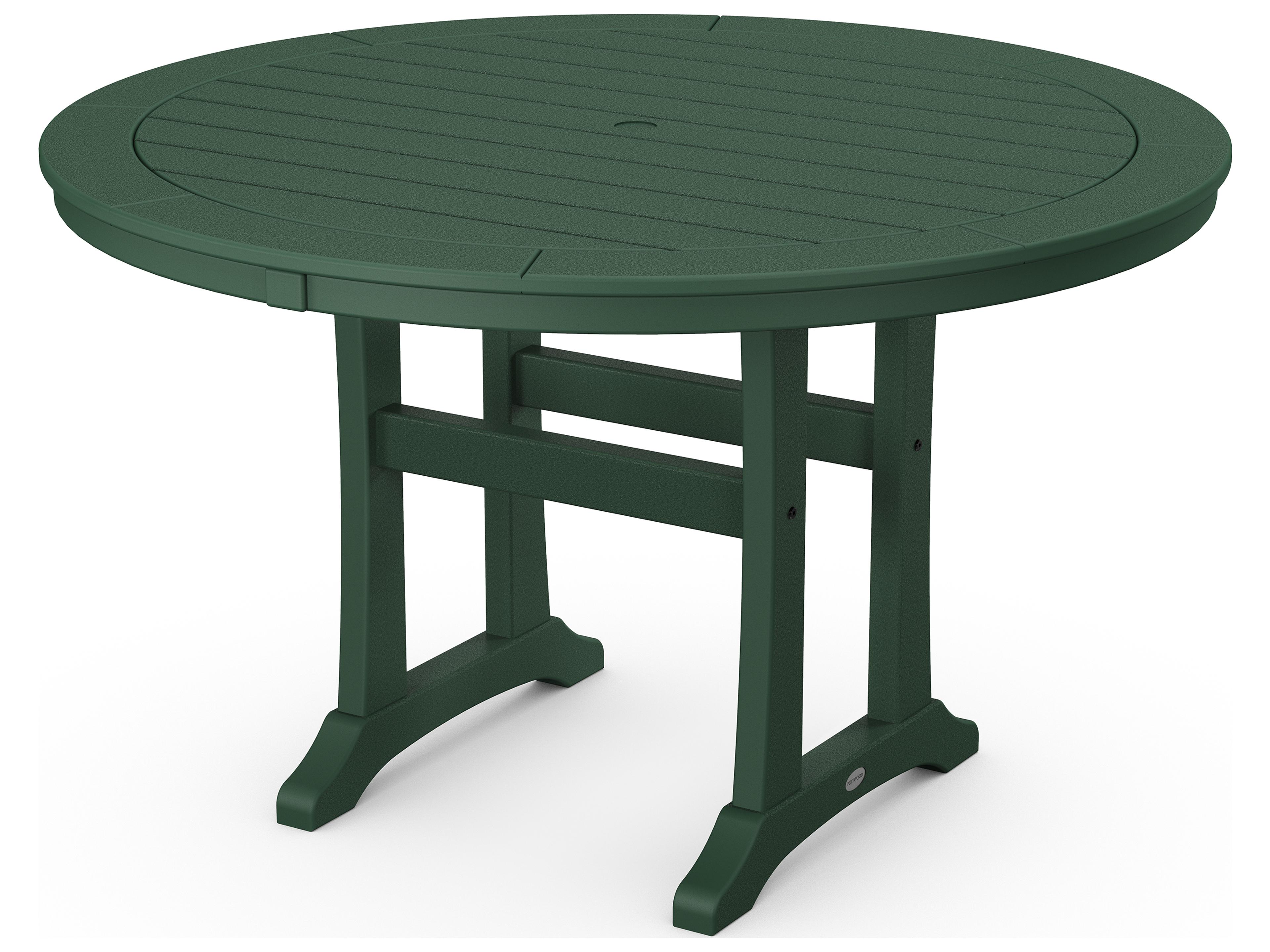 POLYWOOD® Nautical Recycled Plastic Round Outdoor Dining Table