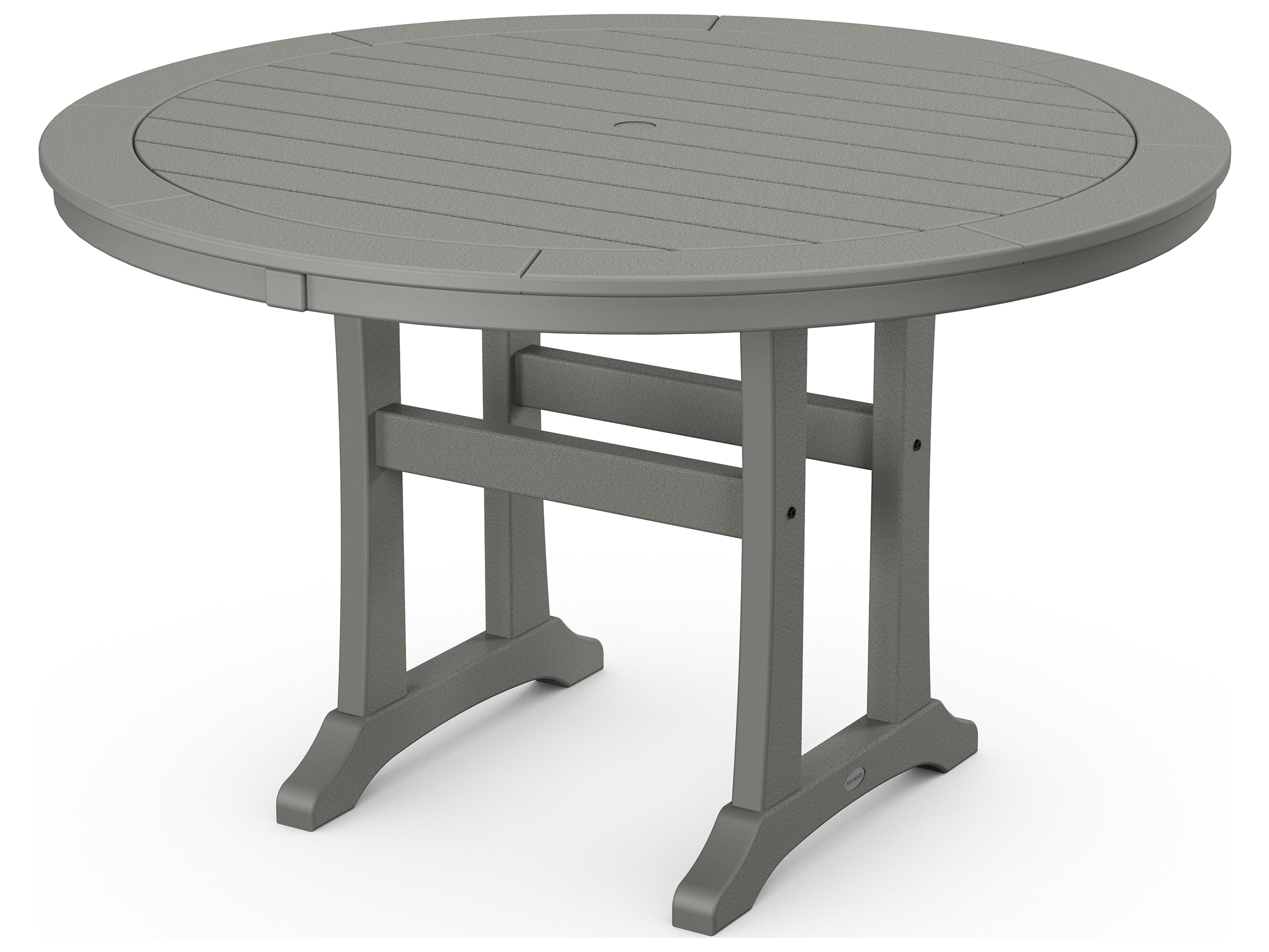 POLYWOOD® Nautical Recycled Plastic Round Outdoor Dining Table