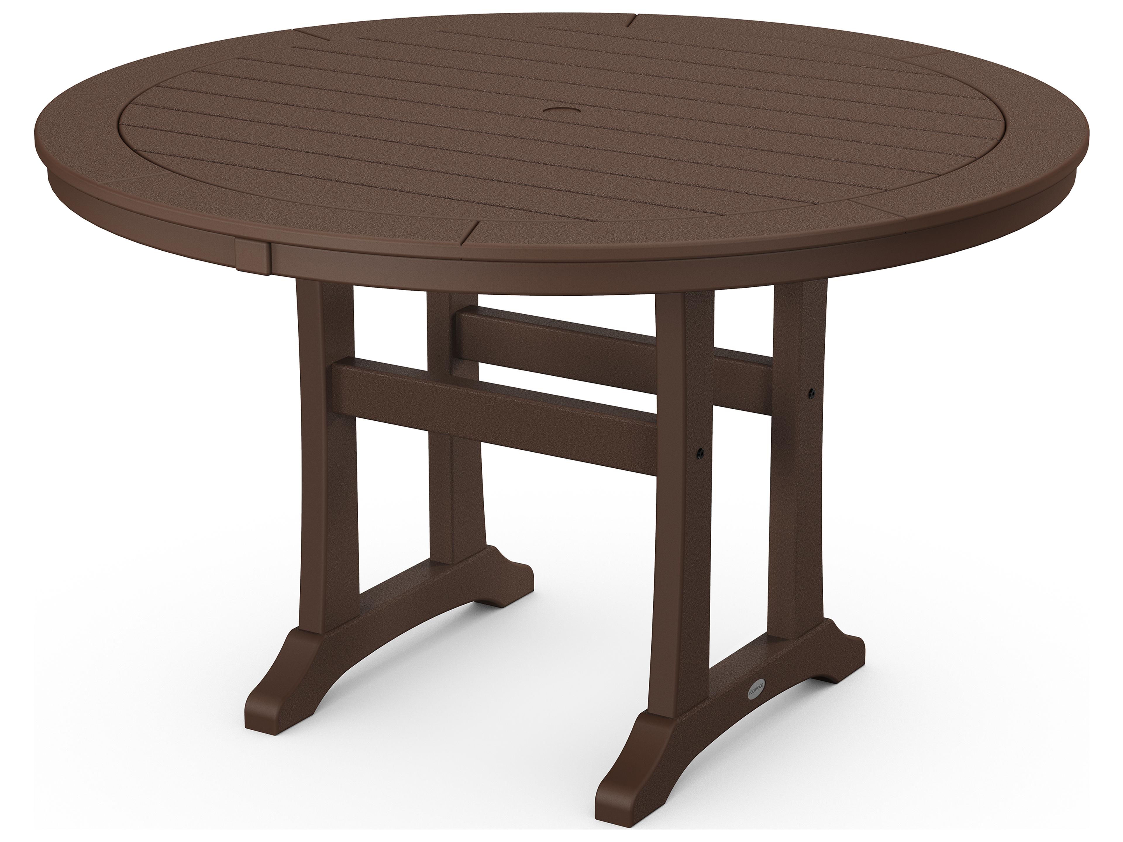 POLYWOOD® Nautical Recycled Plastic Round Outdoor Dining Table