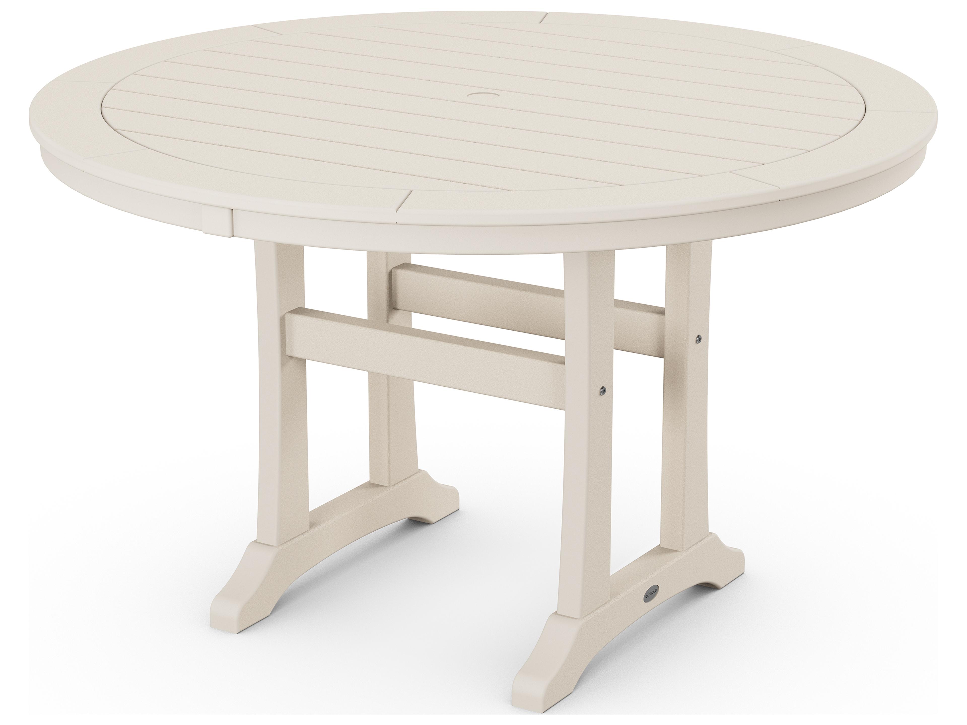 POLYWOOD® Nautical Recycled Plastic Round Outdoor Dining Table
