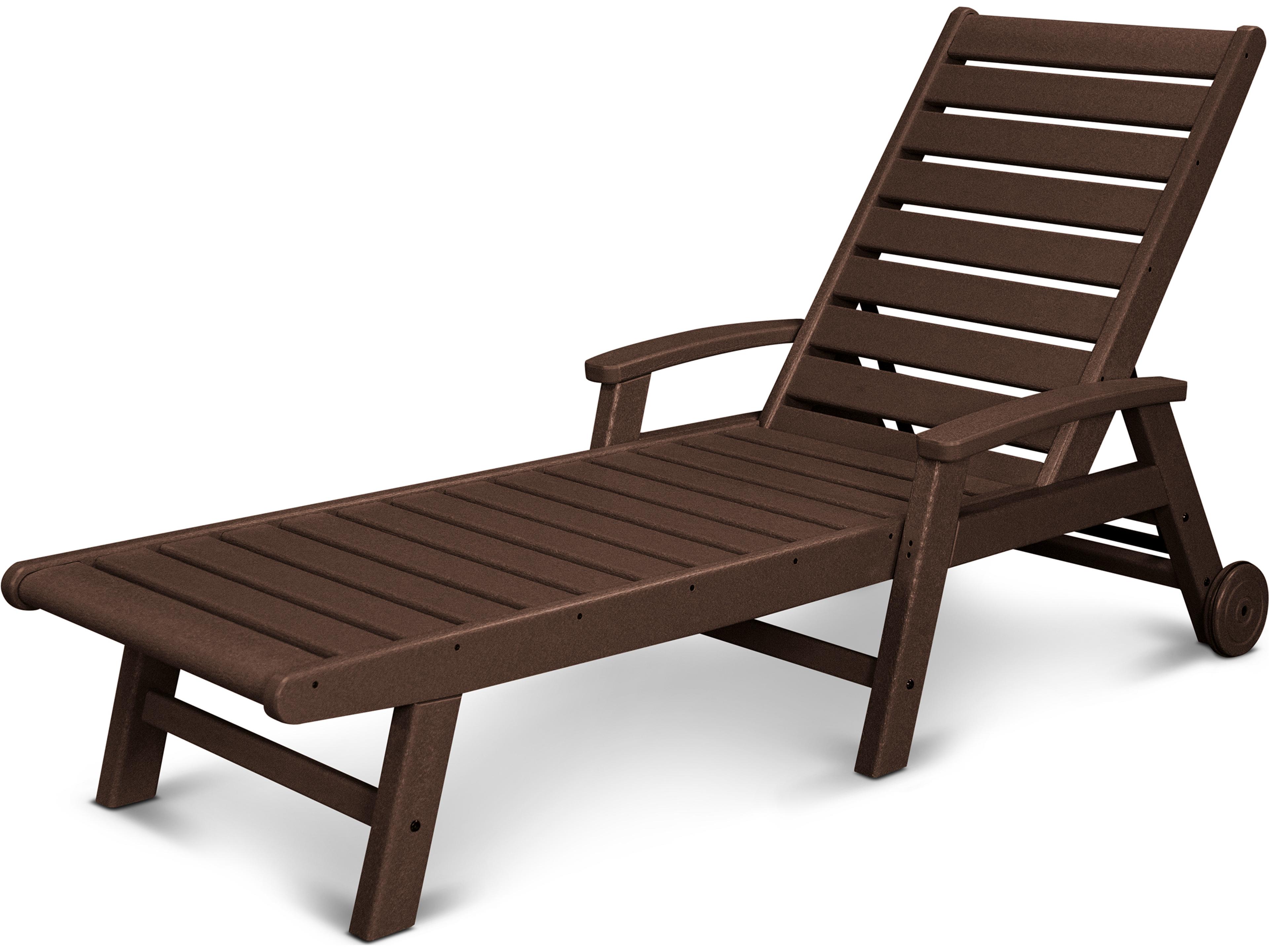 POLYWOOD® Signature Recycled Plastic Outdoor Chaise Lounge with Wheels
