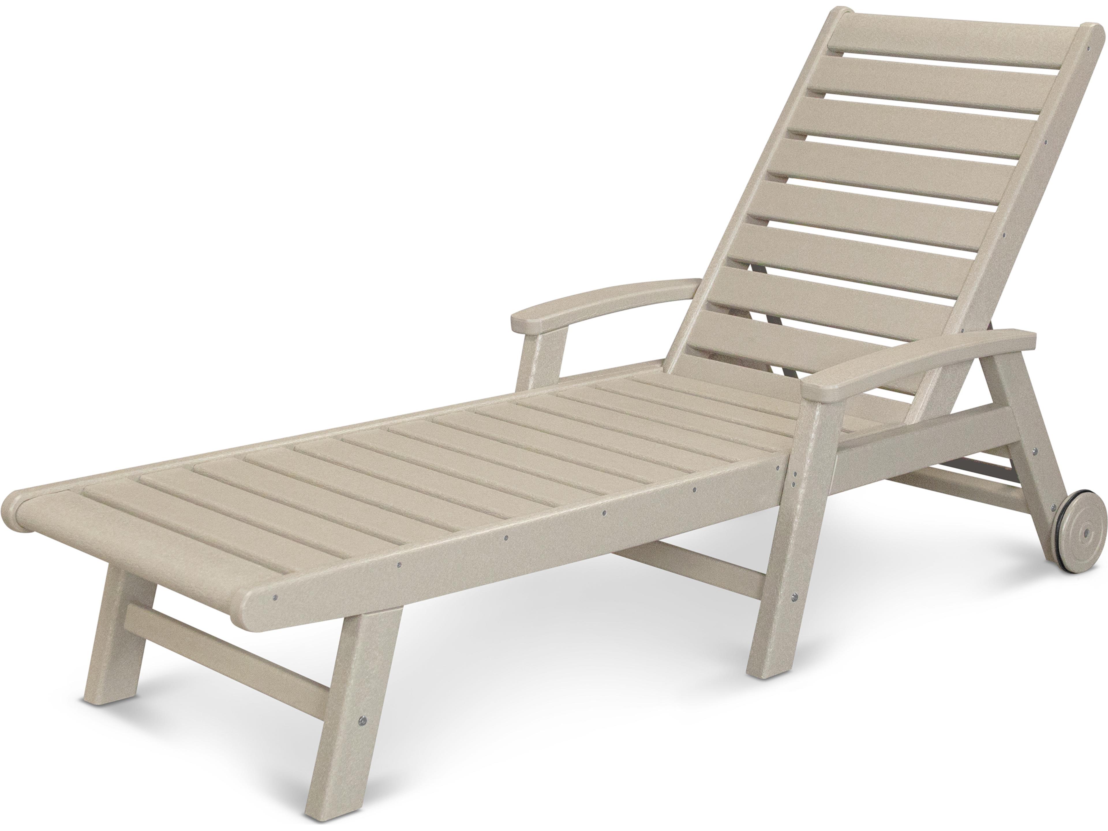 POLYWOOD® Signature Recycled Plastic Outdoor Chaise Lounge with Wheels