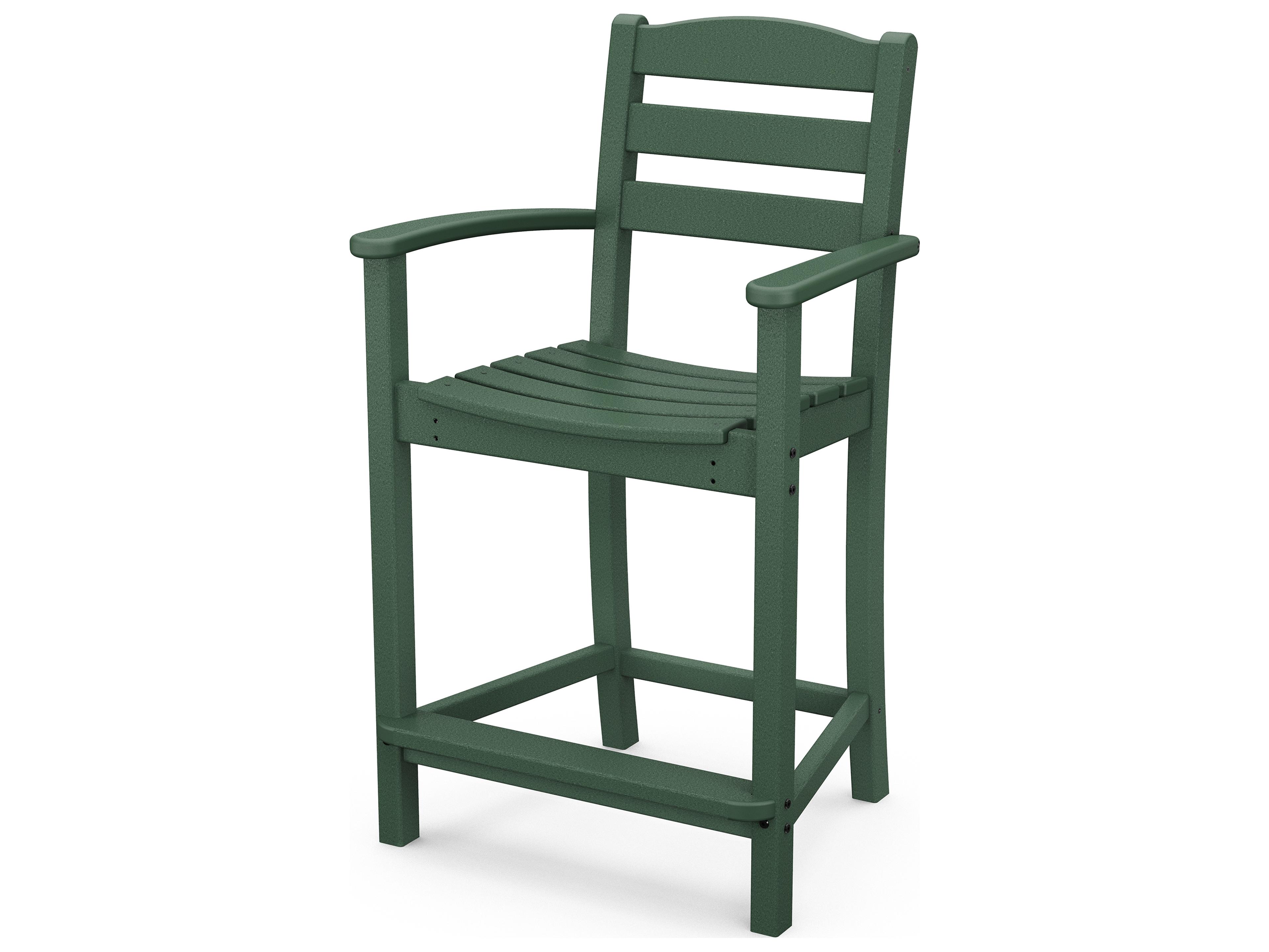 POLYWOOD® La Casa Cafe Recycled Plastic Arm Outdoor Counter Stool
