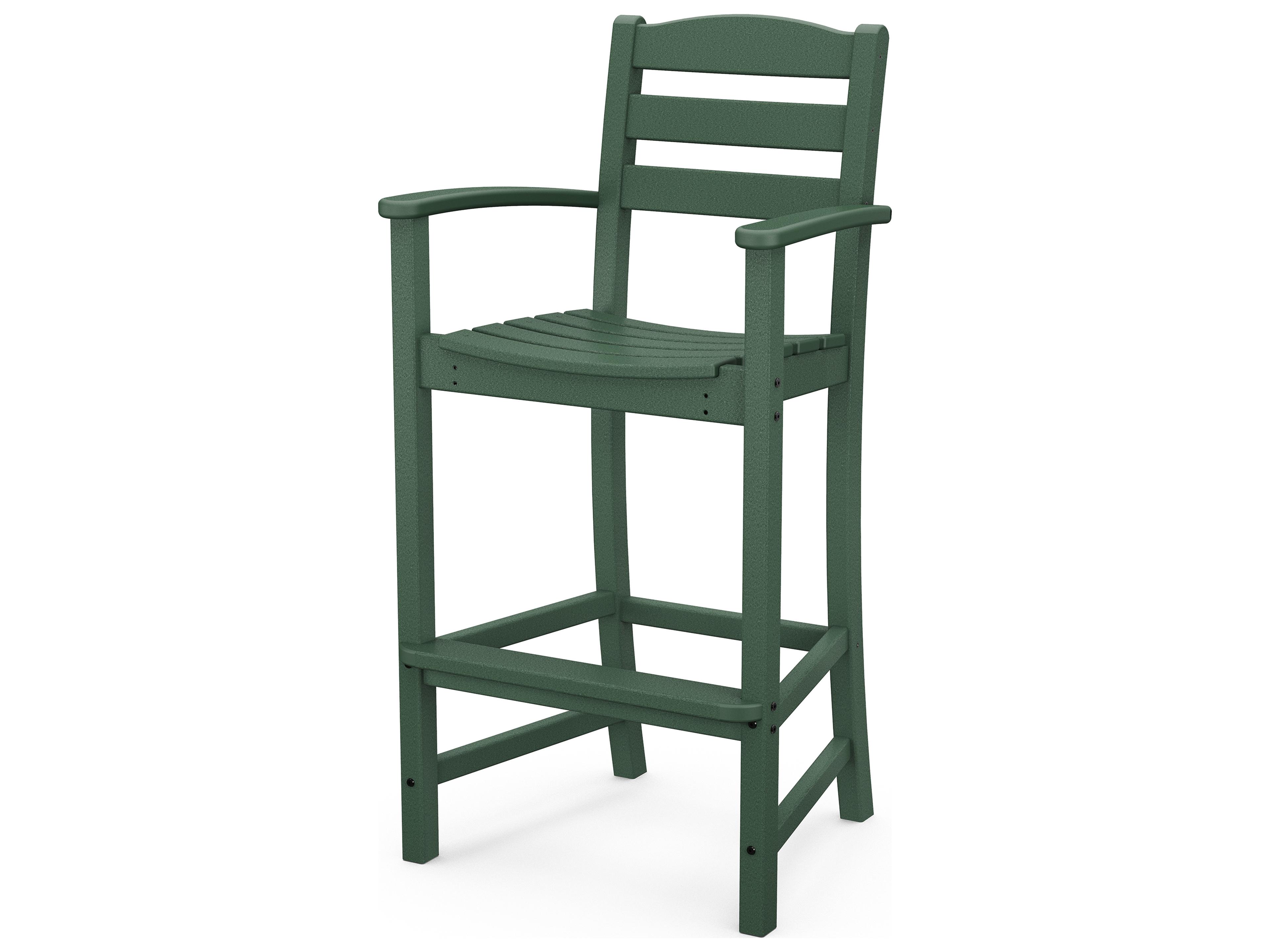 POLYWOOD® La Casa Cafe Recycled Plastic Arm Outdoor Patio Bar Stool