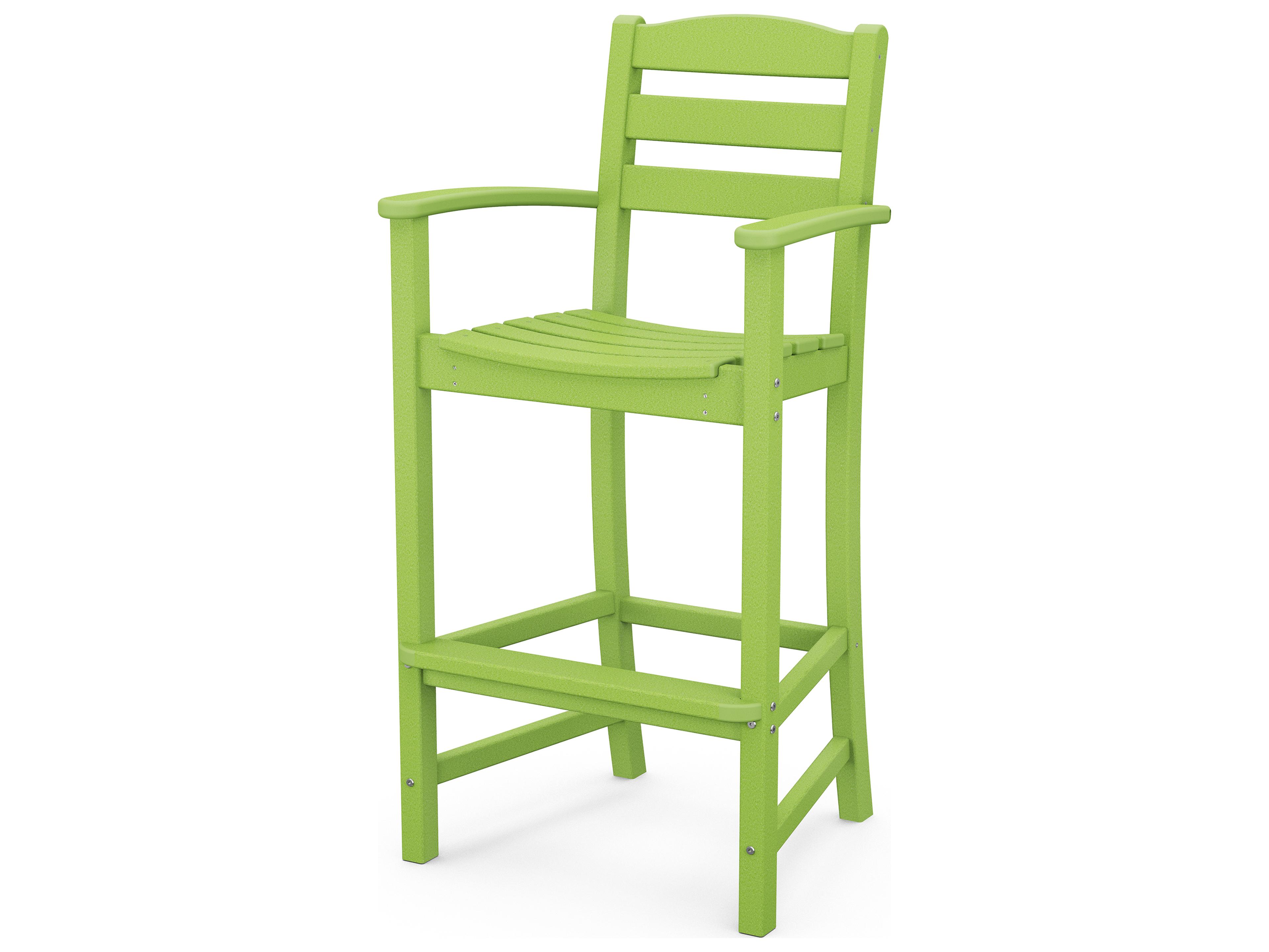 POLYWOOD® La Casa Cafe Recycled Plastic Arm Outdoor Patio Bar Stool