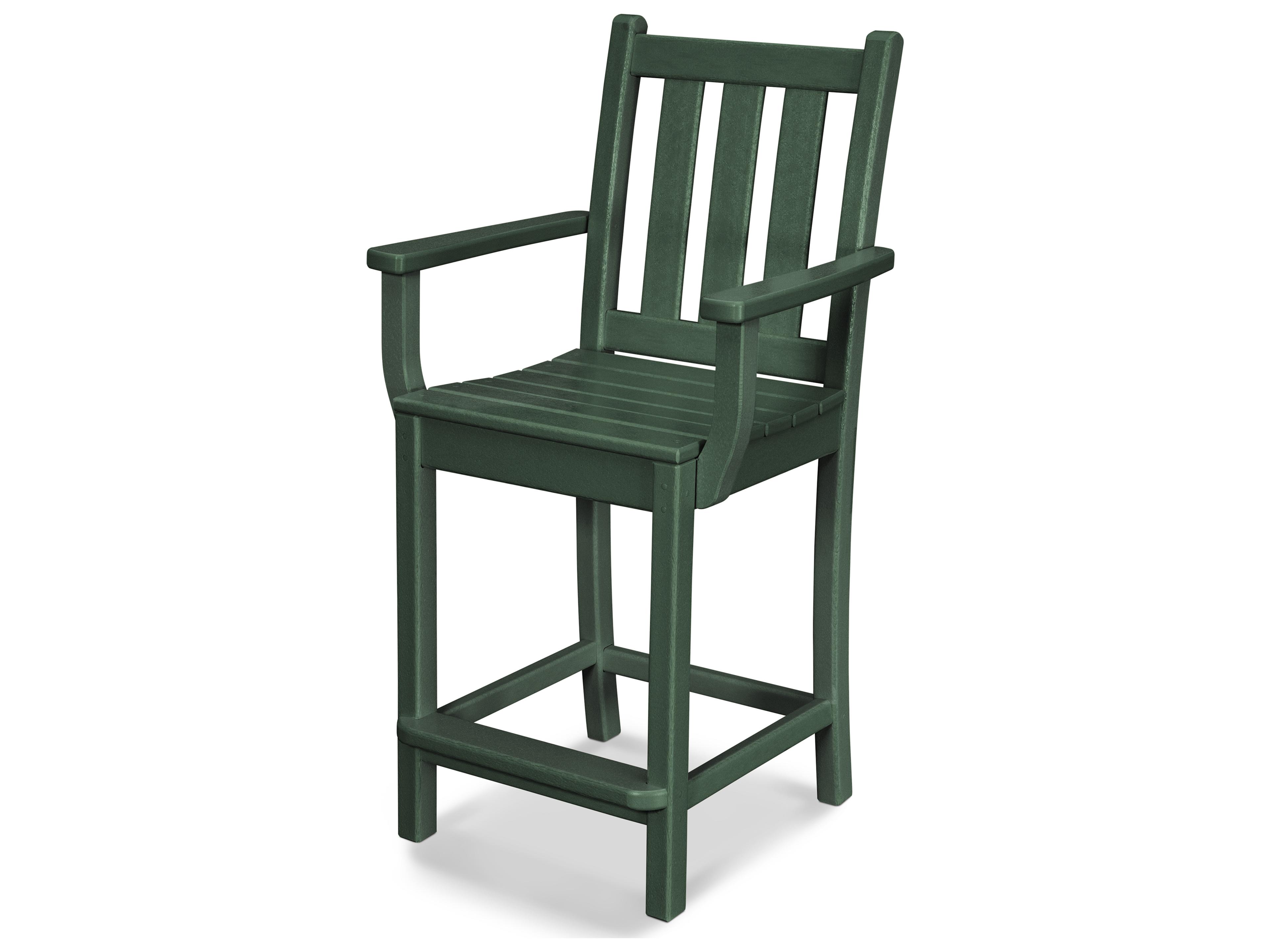 POLYWOOD® Traditional Garden Recycled Plastic Patio Counter Stool