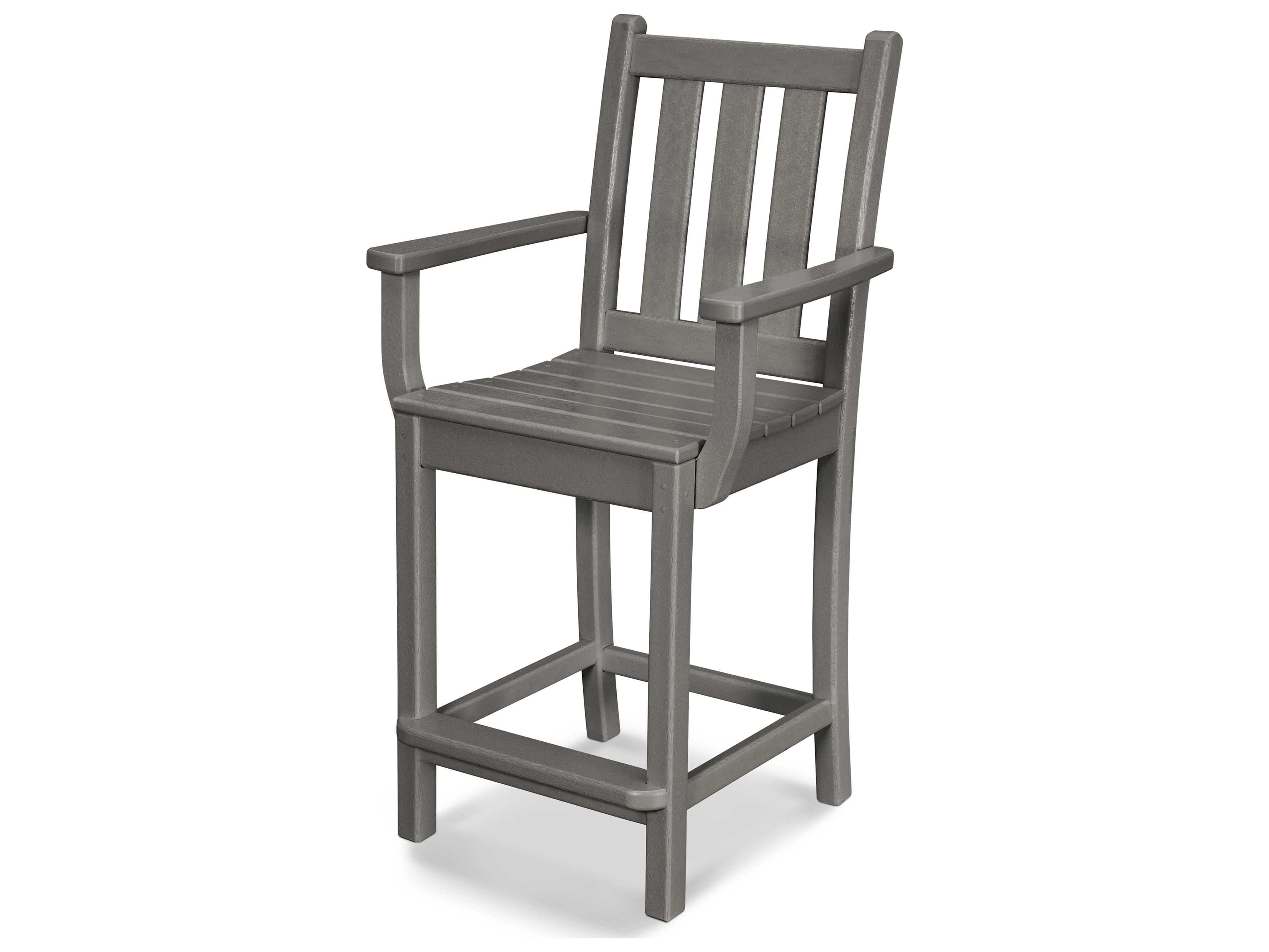 POLYWOOD® Traditional Garden Recycled Plastic Patio Counter Stool