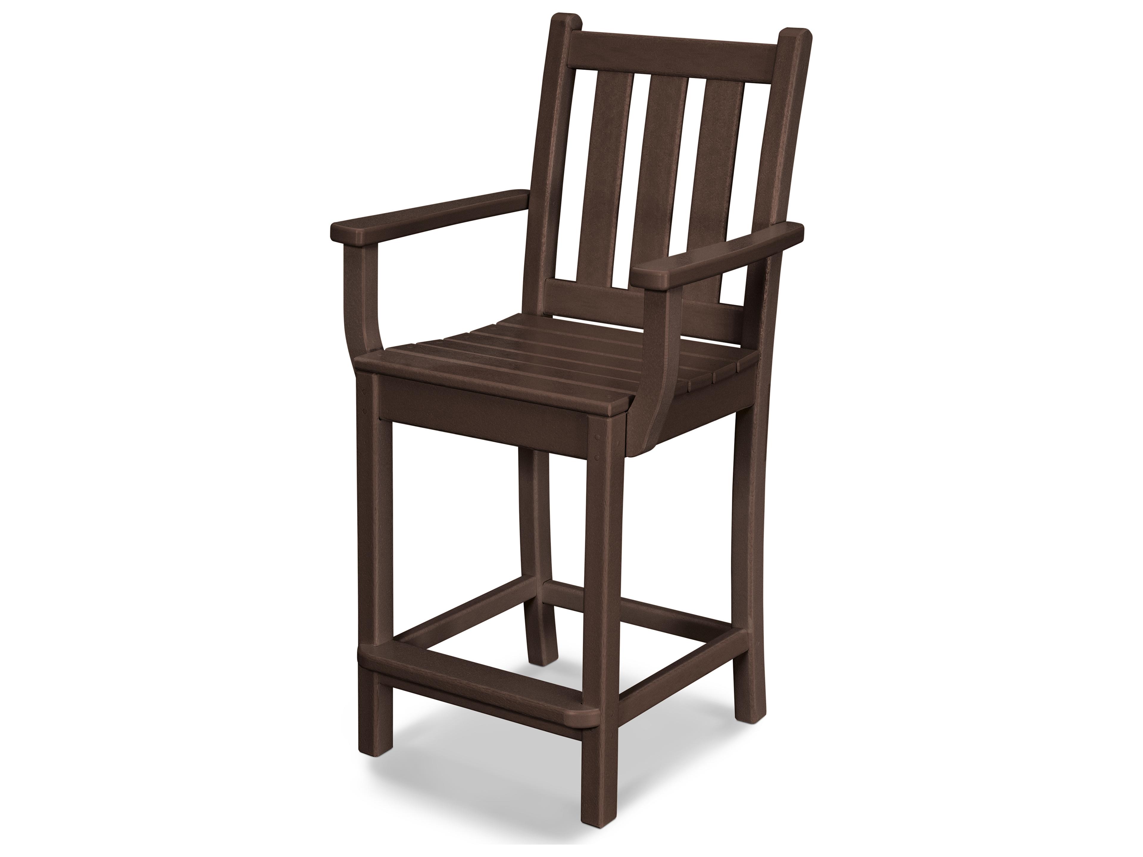 POLYWOOD® Traditional Garden Recycled Plastic Patio Counter Stool