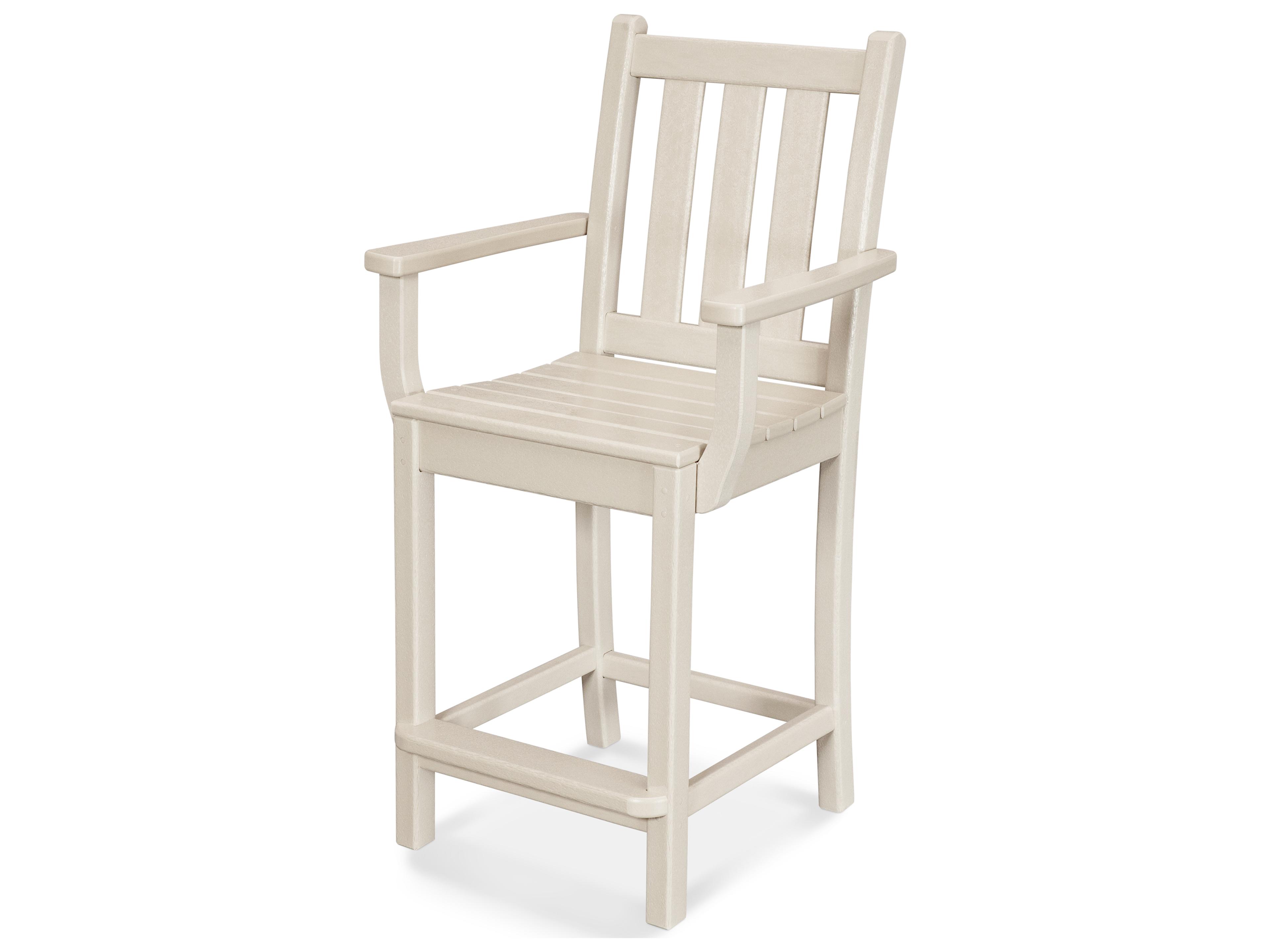 POLYWOOD® Traditional Garden Recycled Plastic Patio Counter Stool