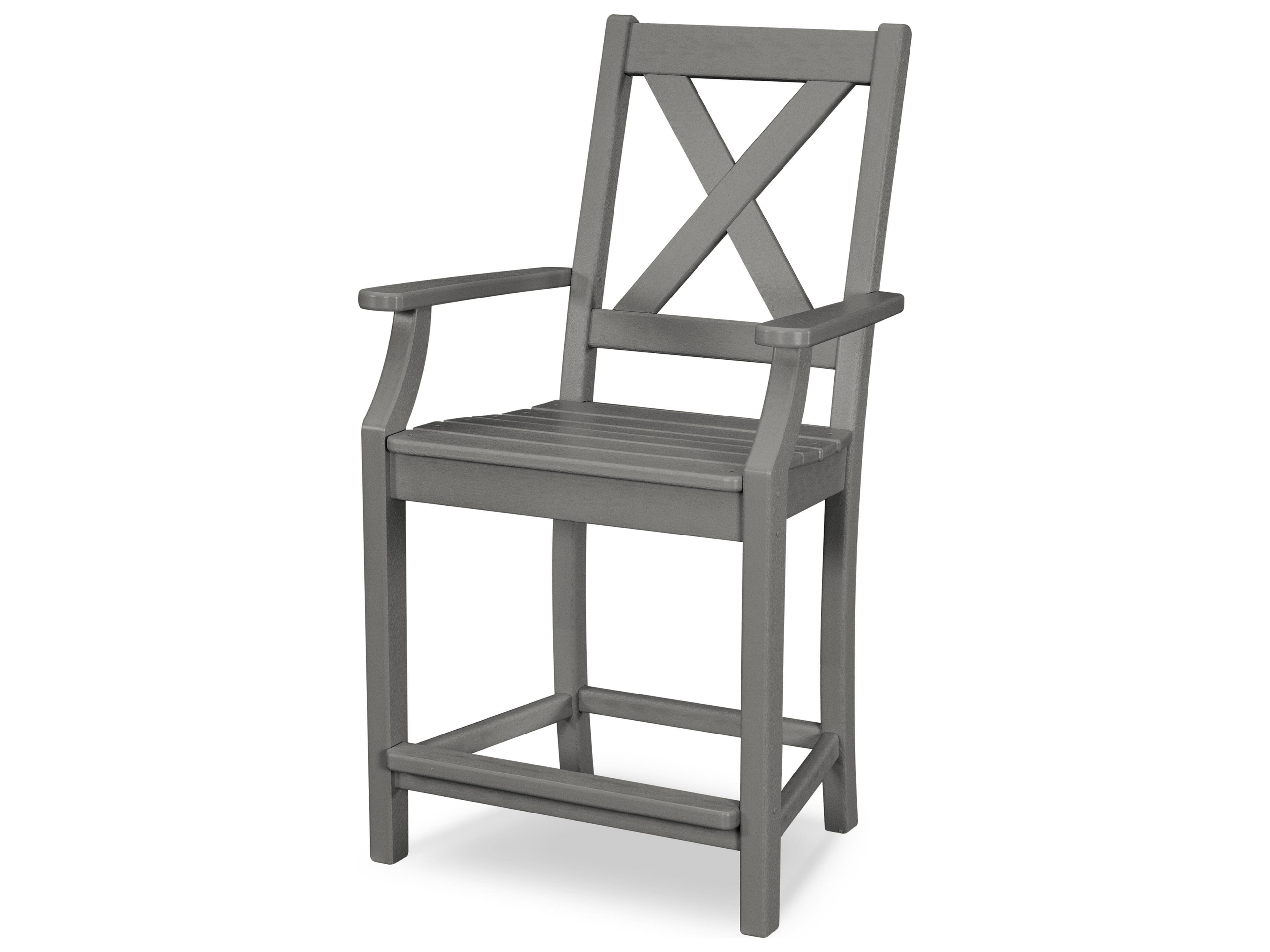 POLYWOOD® Braxton Recycled Plastic Counter Arm Chair