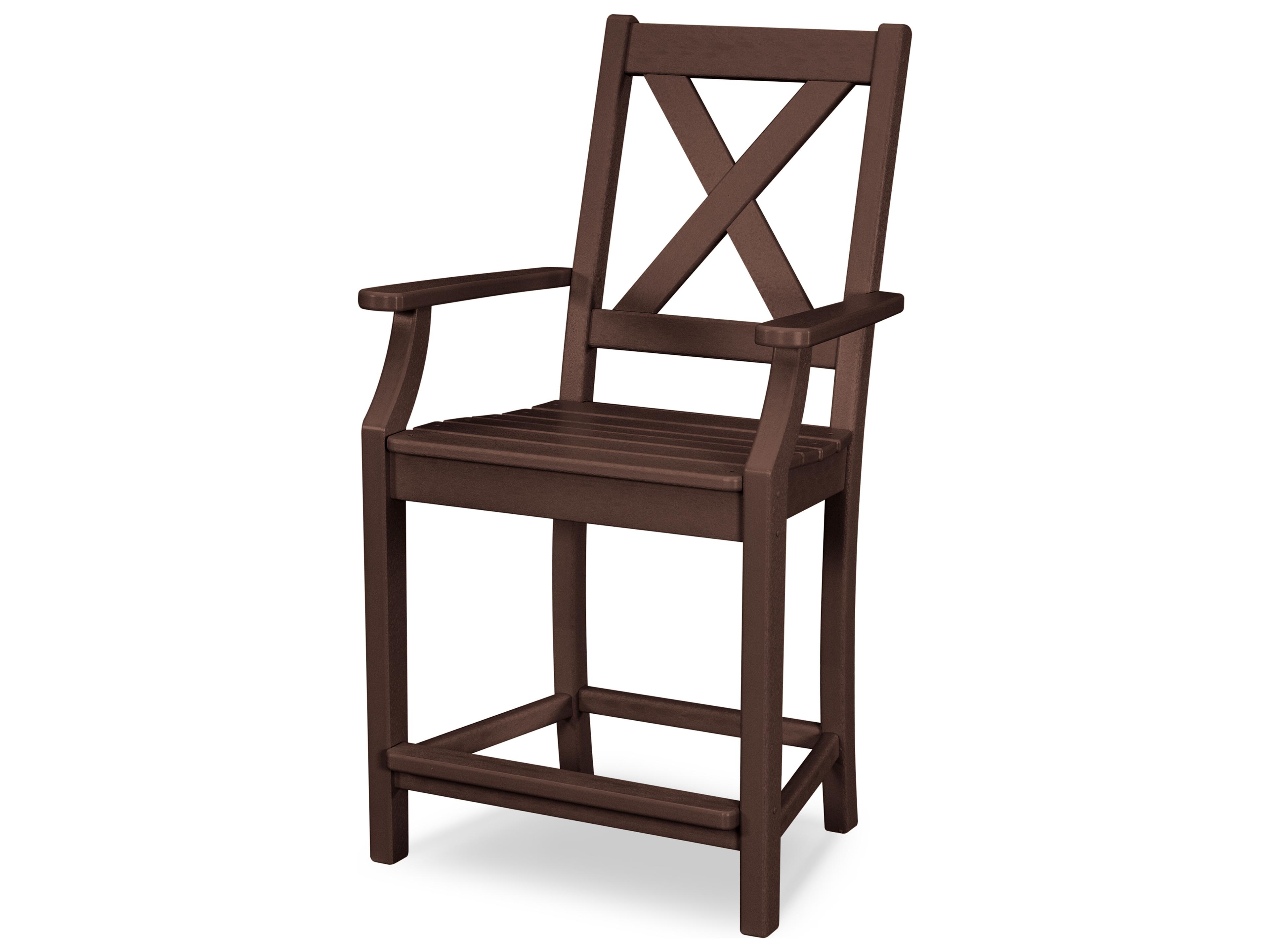 POLYWOOD® Braxton Recycled Plastic Counter Arm Chair