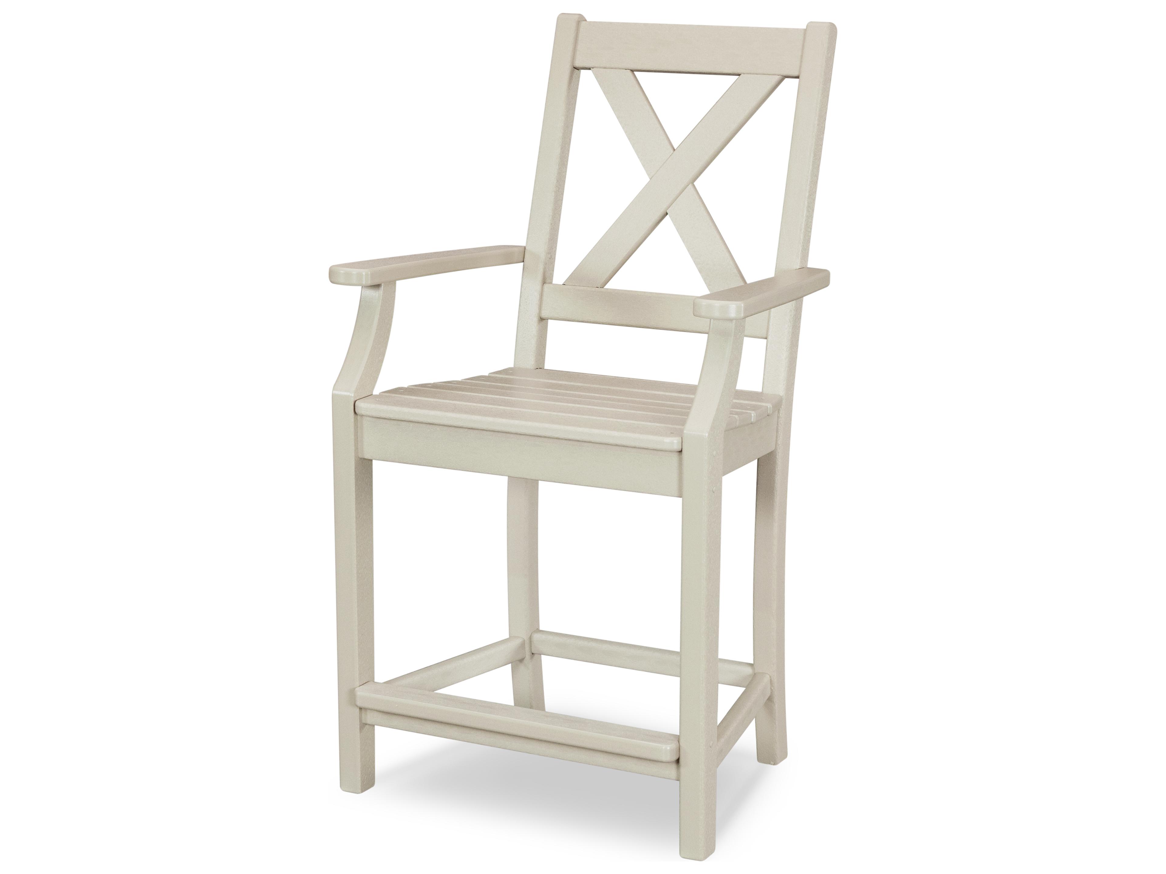 POLYWOOD® Braxton Recycled Plastic Counter Arm Chair