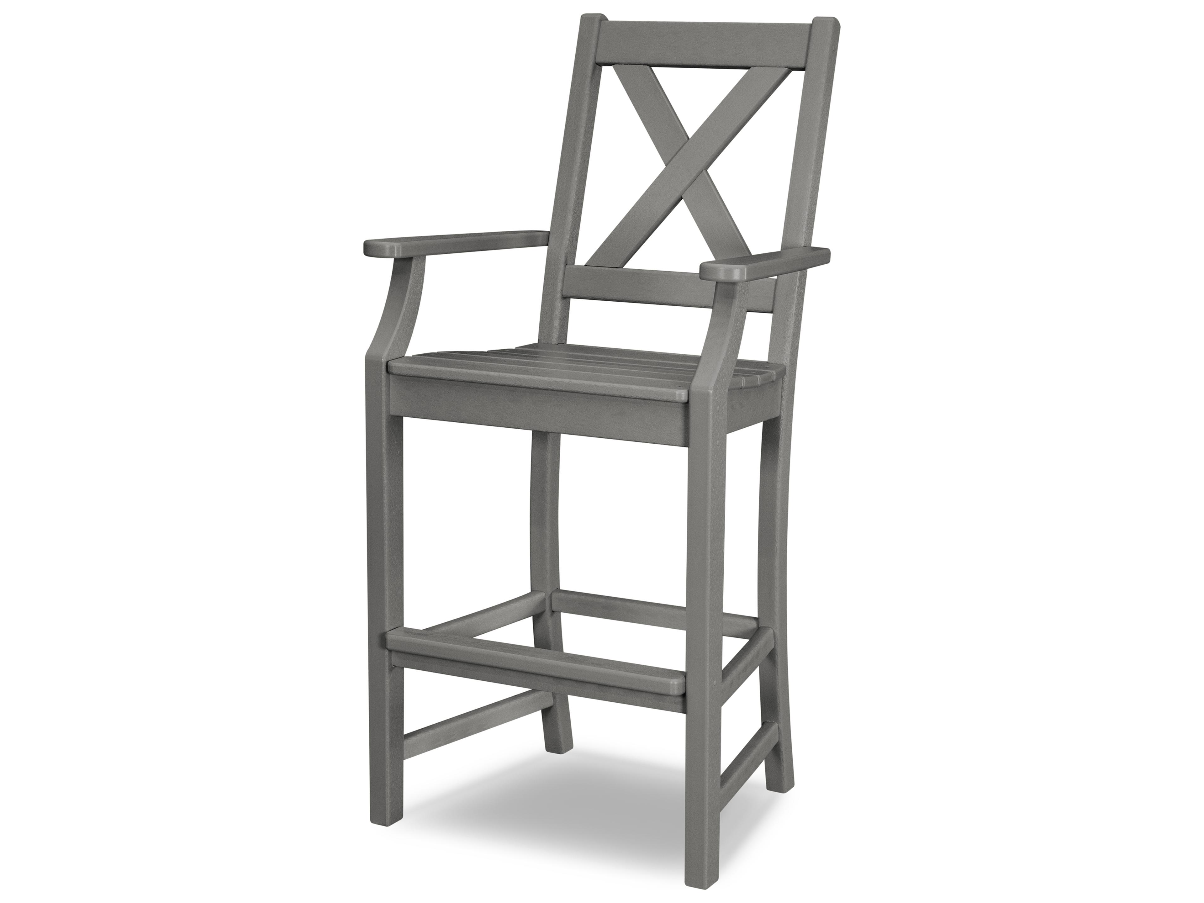 POLYWOOD® Braxton Recycled Plastic Outdoor Bar Arm Chair