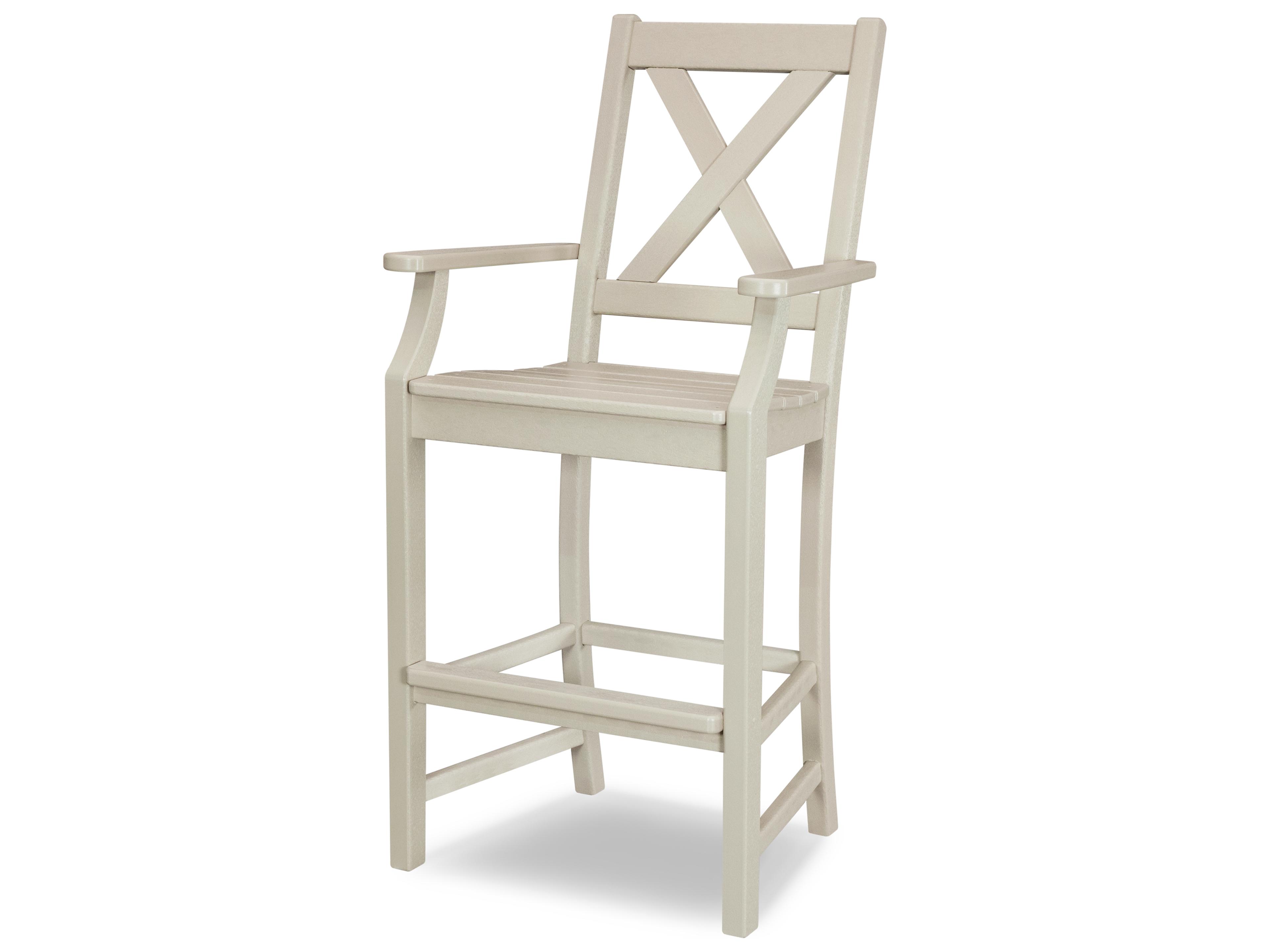 POLYWOOD® Braxton Recycled Plastic Outdoor Bar Arm Chair