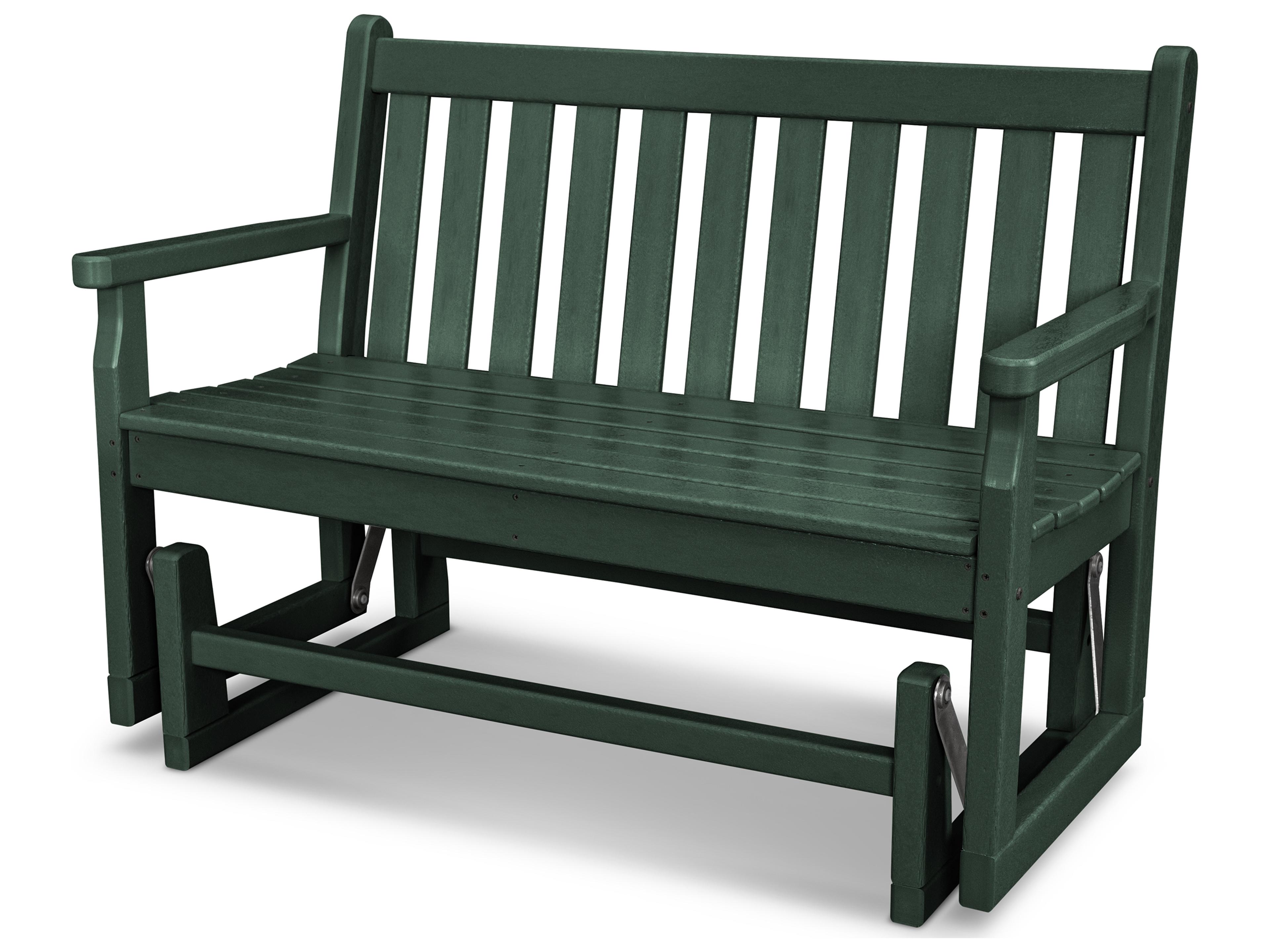 Traditional Garden Recycled Plastic Glider Patio Bench - Green