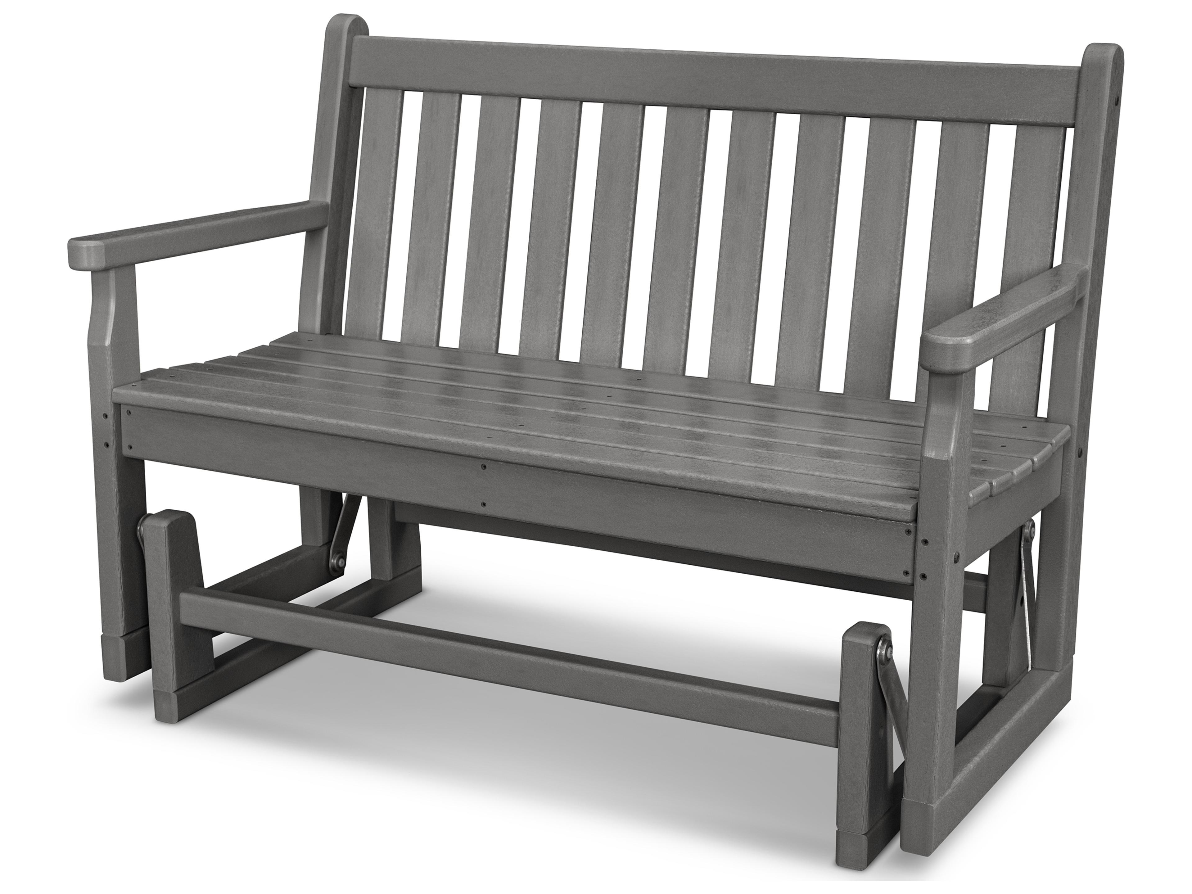 POLYWOOD® Traditional Garden Recycled Plastic Glider Patio Bench - Green