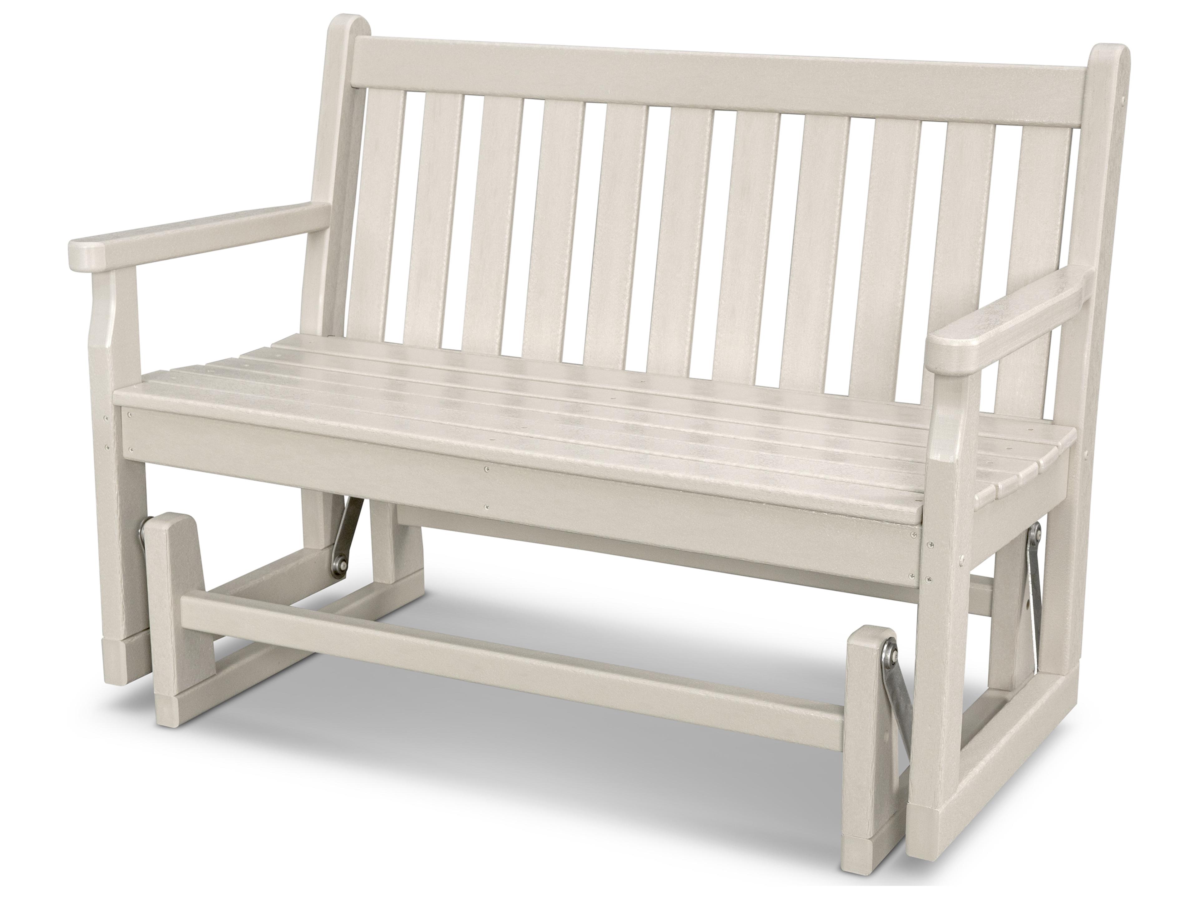 POLYWOOD® Traditional Garden Recycled Plastic Glider Patio Bench - Green