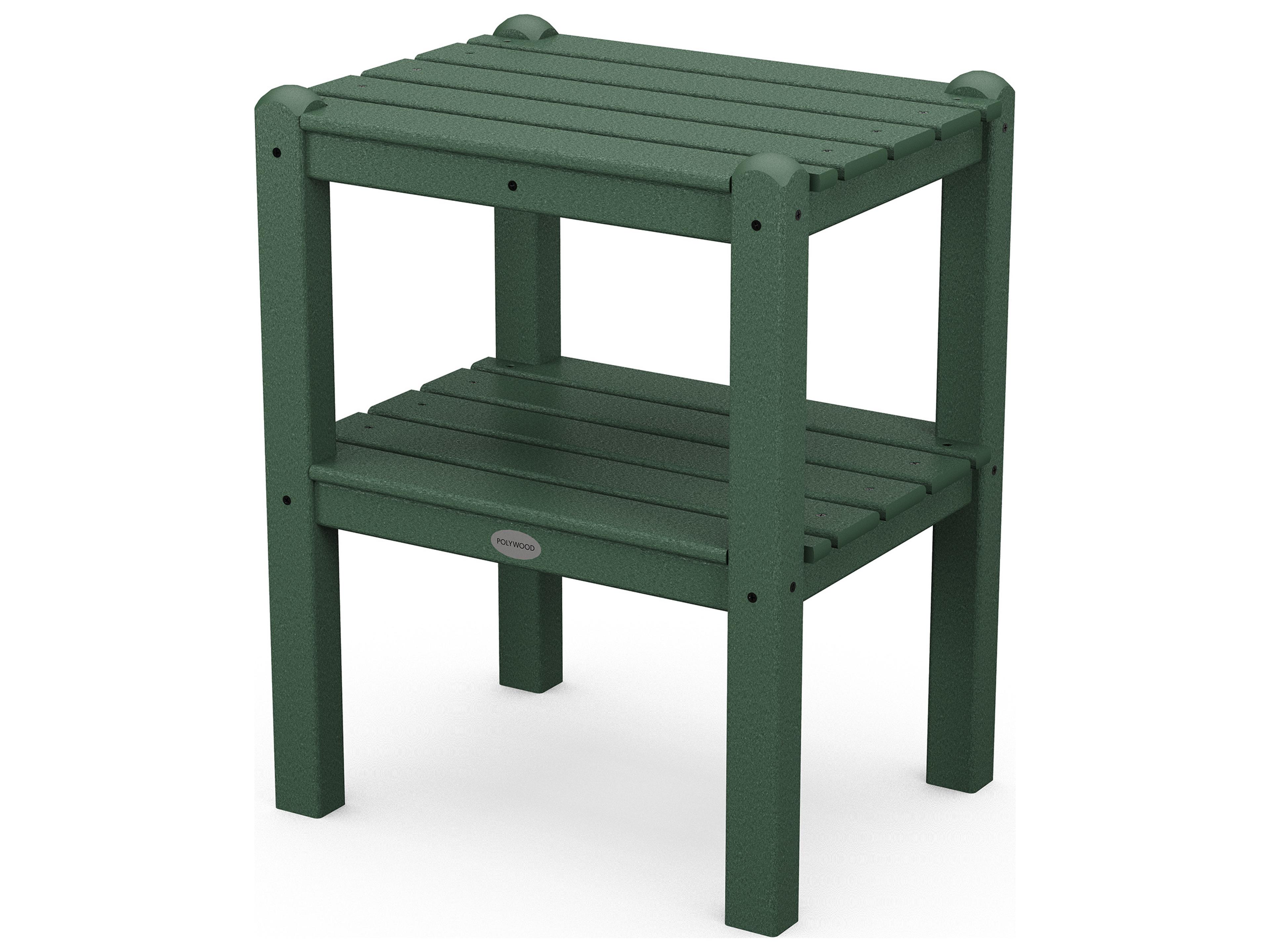 POLYWOOD® Traditional Recycled Plastic Rectangular Outdoor Patio End Table