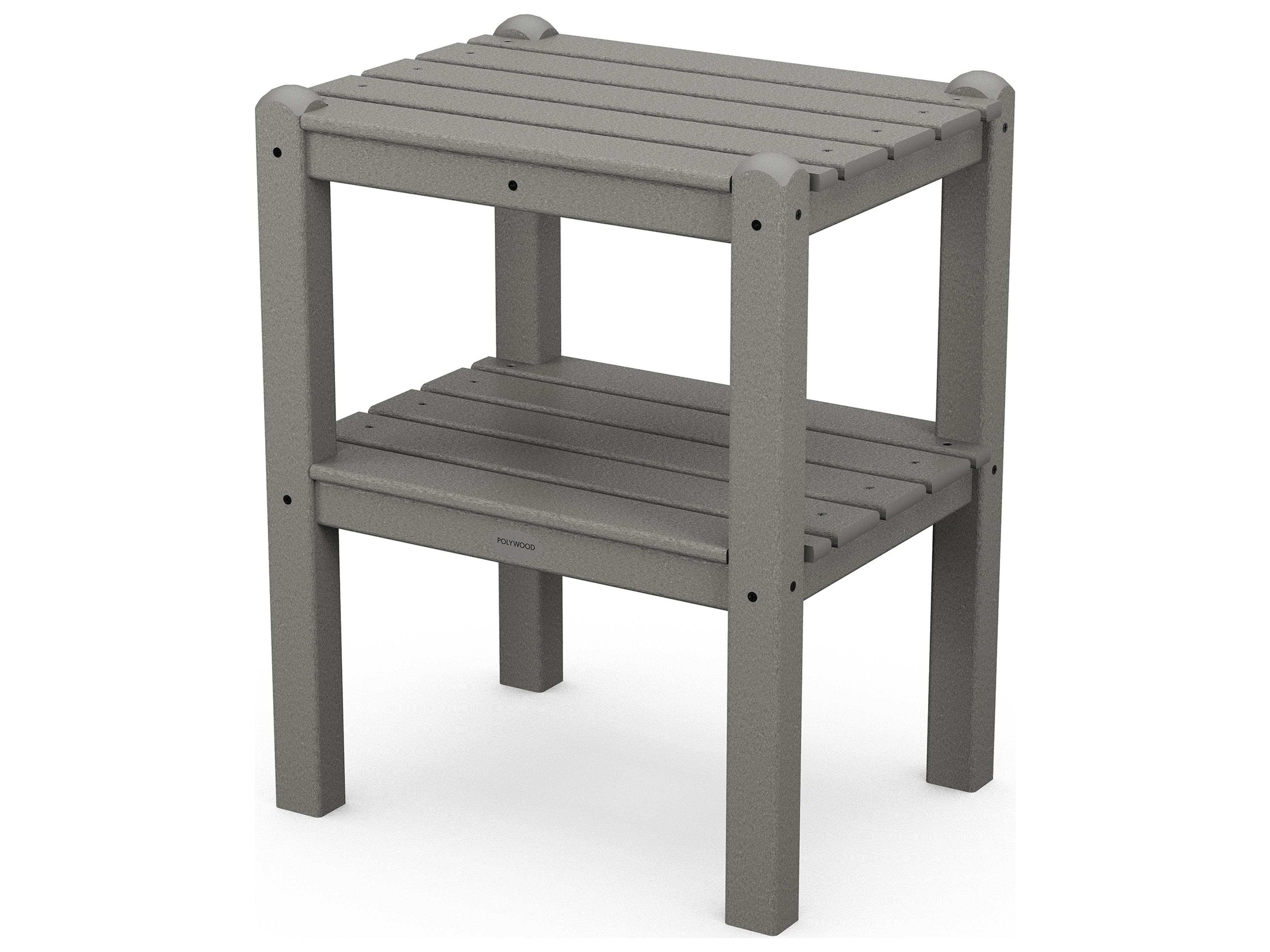POLYWOOD® Traditional Recycled Plastic Rectangular Outdoor Patio End Table