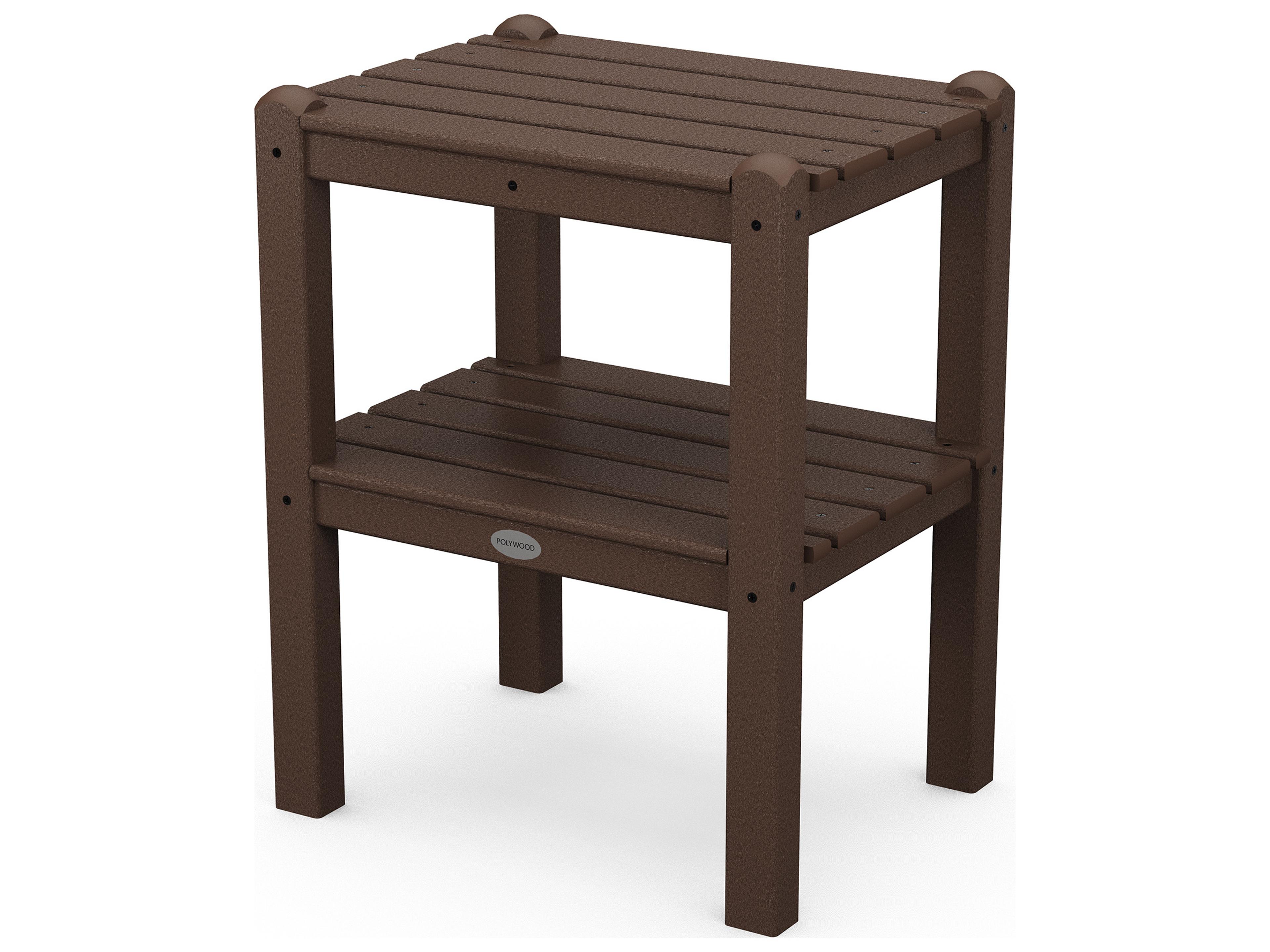 POLYWOOD® Traditional Recycled Plastic Rectangular Outdoor Patio End Table