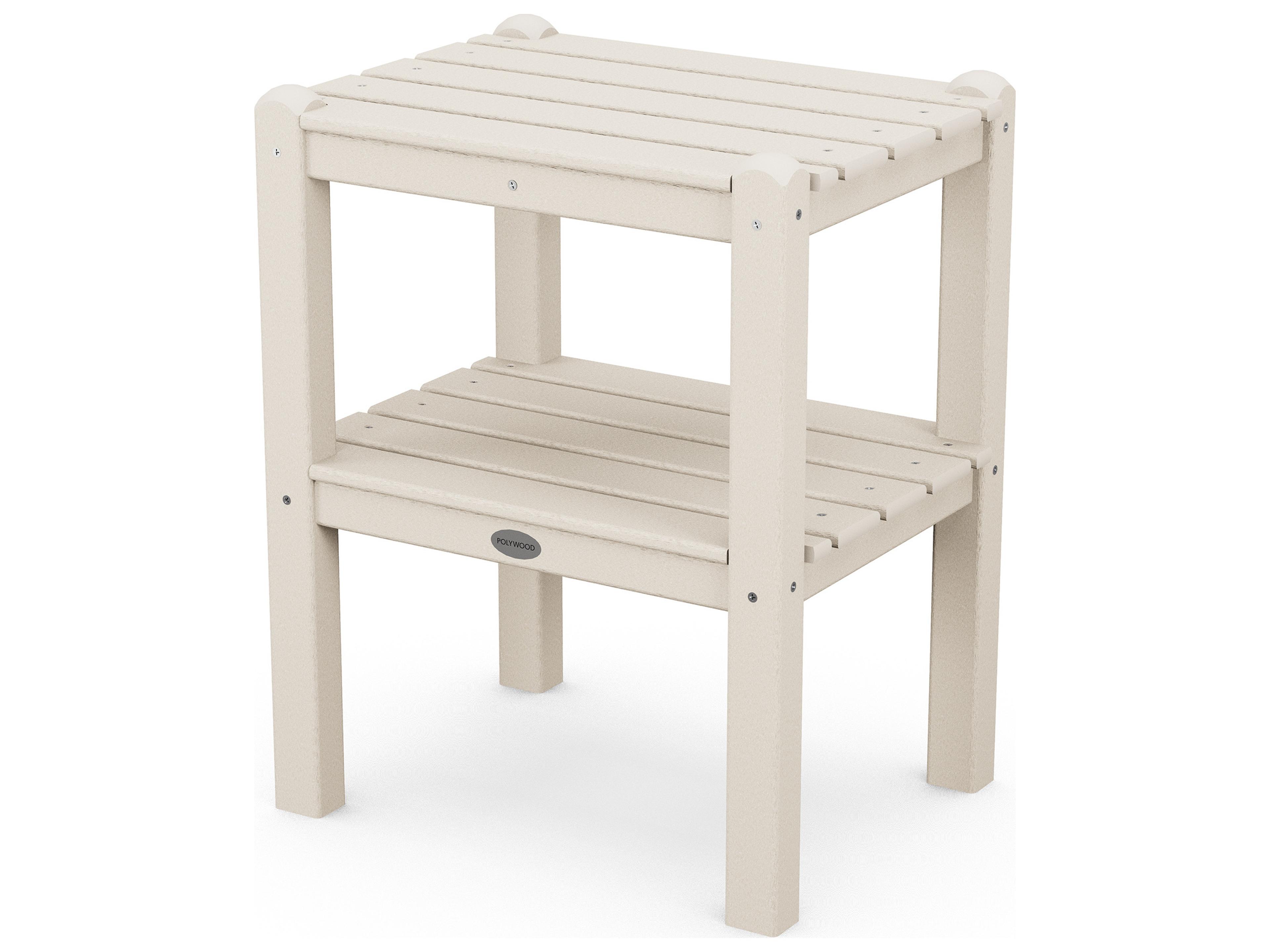 POLYWOOD® Traditional Recycled Plastic Rectangular Outdoor Patio End Table