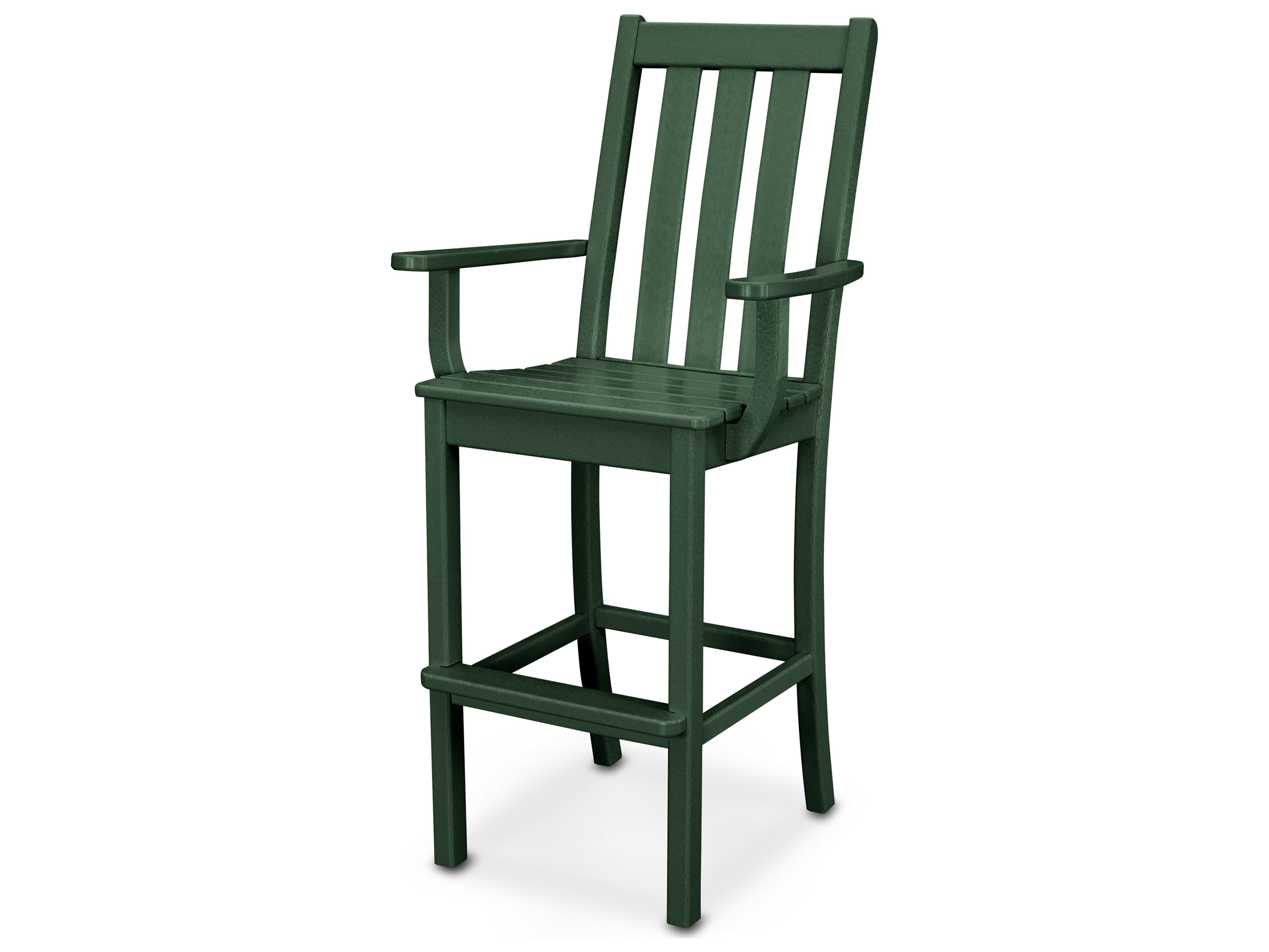 POLYWOOD® Vineyard Recycled Plastic Outdoor Patio Bar Arm Chair
