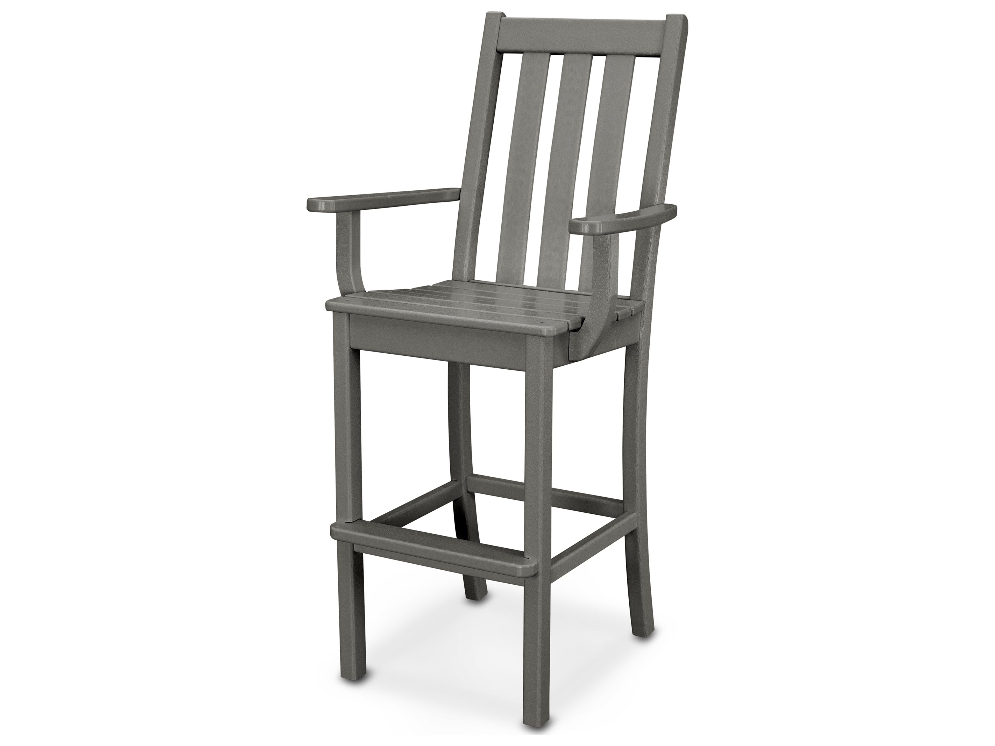 POLYWOOD® Vineyard Recycled Plastic Outdoor Patio Bar Arm Chair