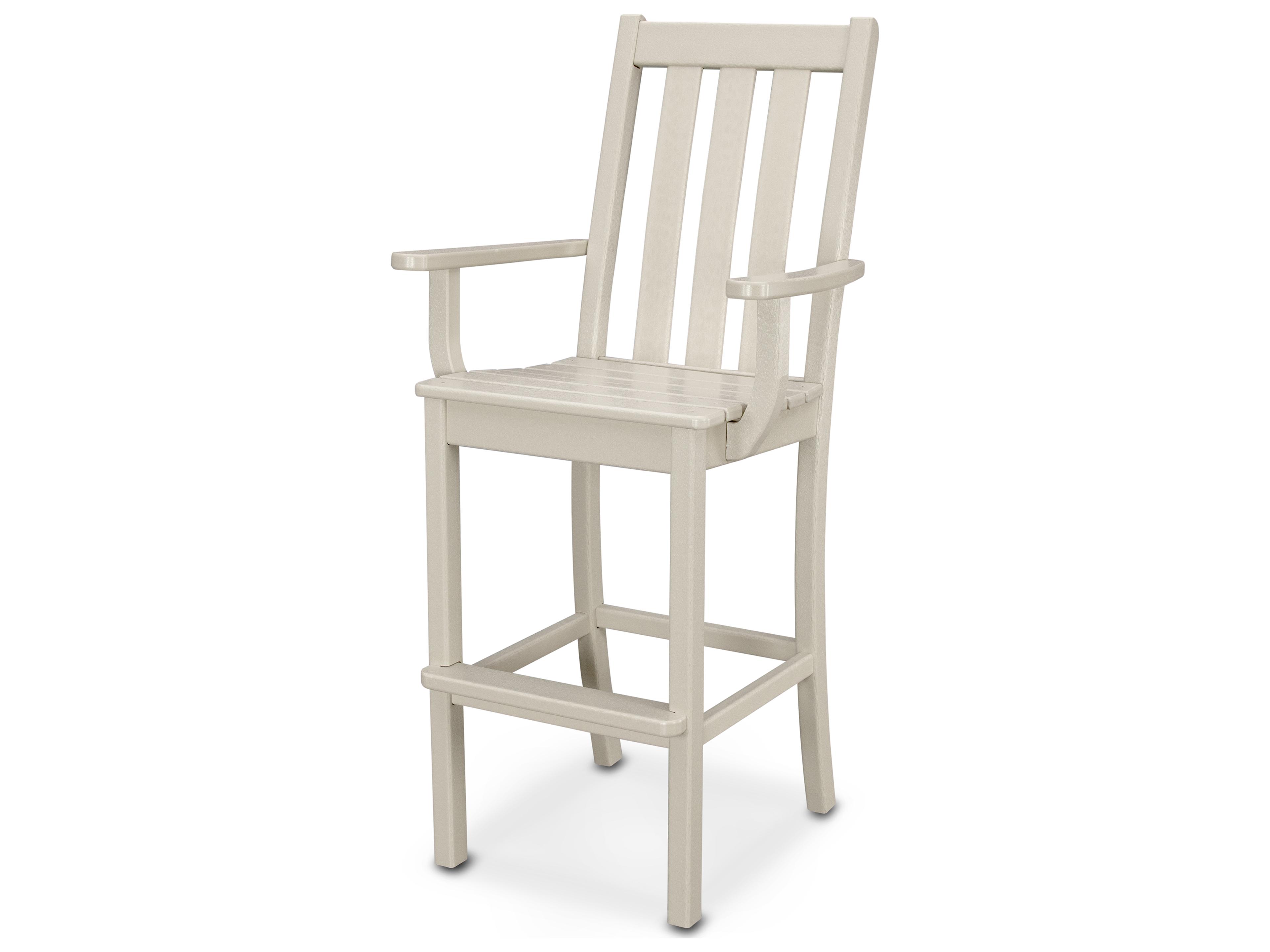 POLYWOOD® Vineyard Recycled Plastic Outdoor Patio Bar Arm Chair