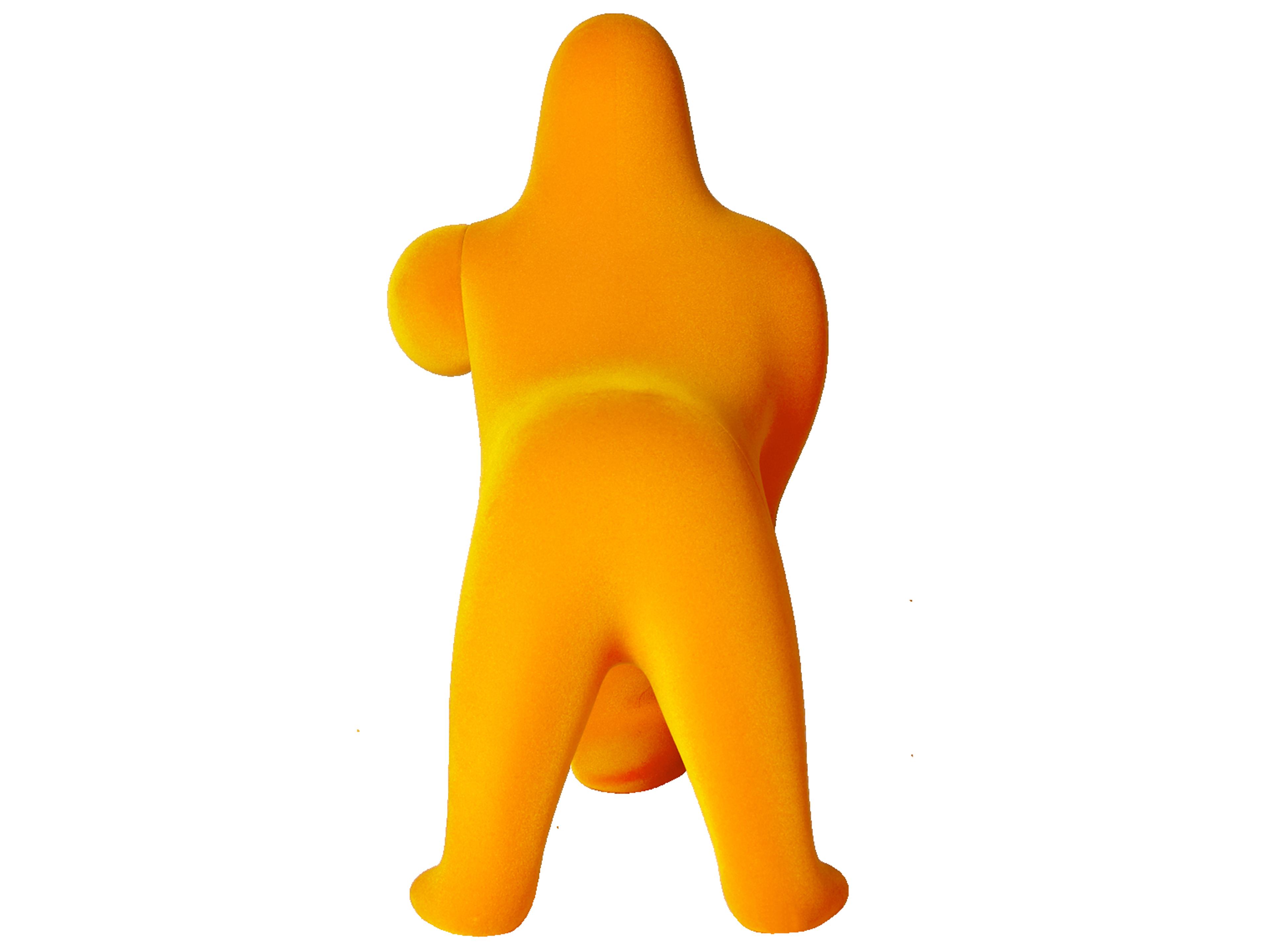 Qeeboo Kong XS Dark Gold Velvet Orange Table Lamp