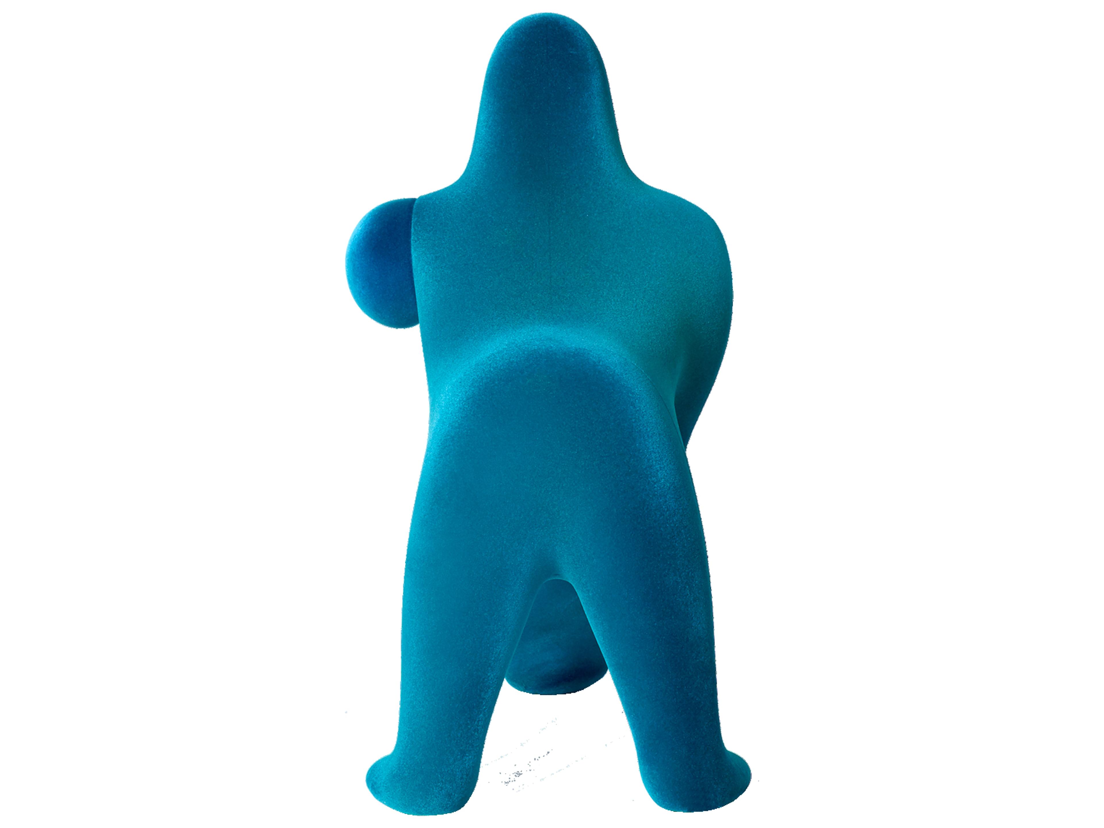 Qeeboo Kong XS Light Blue Velvet Table Lamp