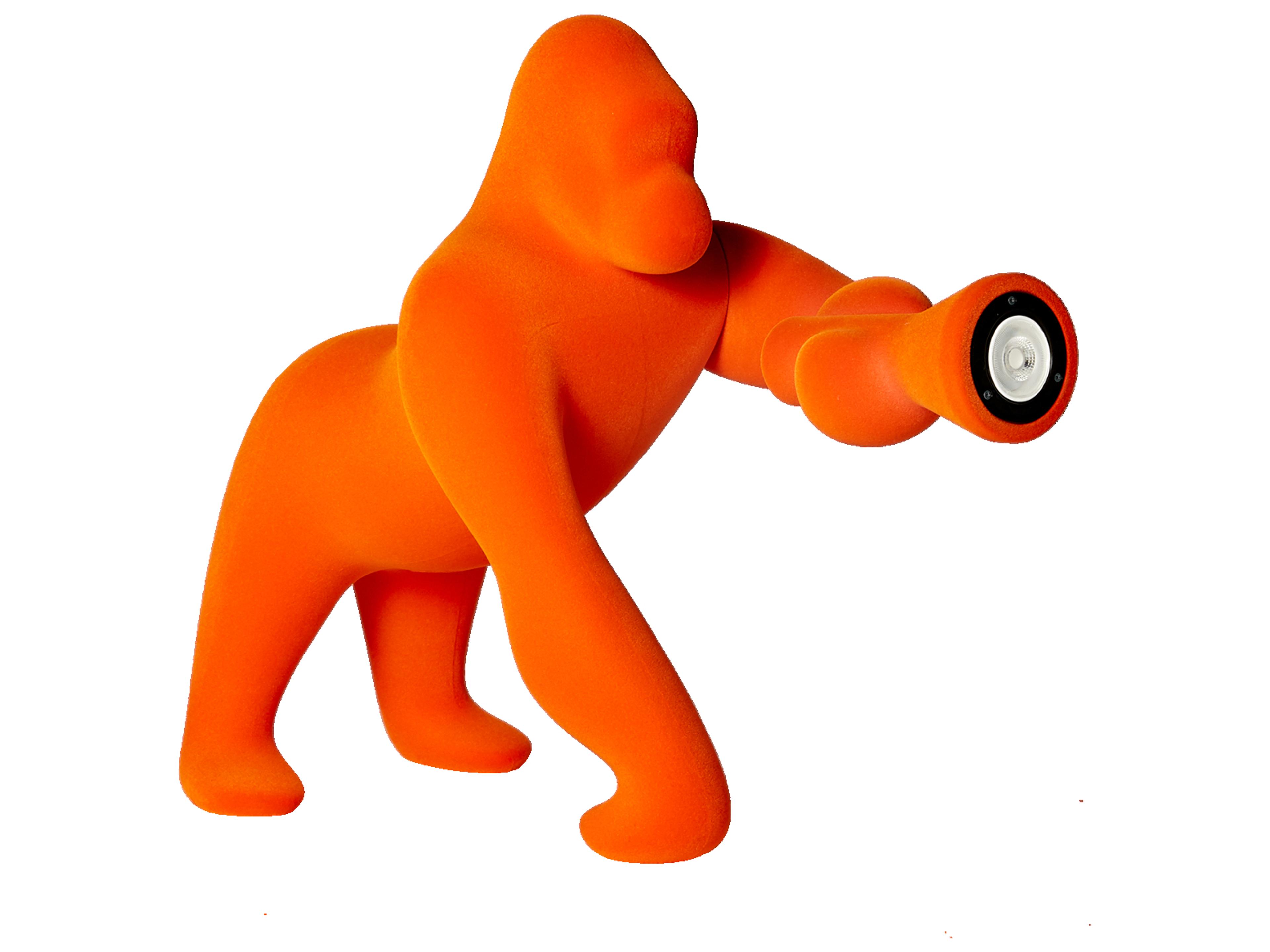 Qeeboo Kong XS Orange Velvet Table Lamp