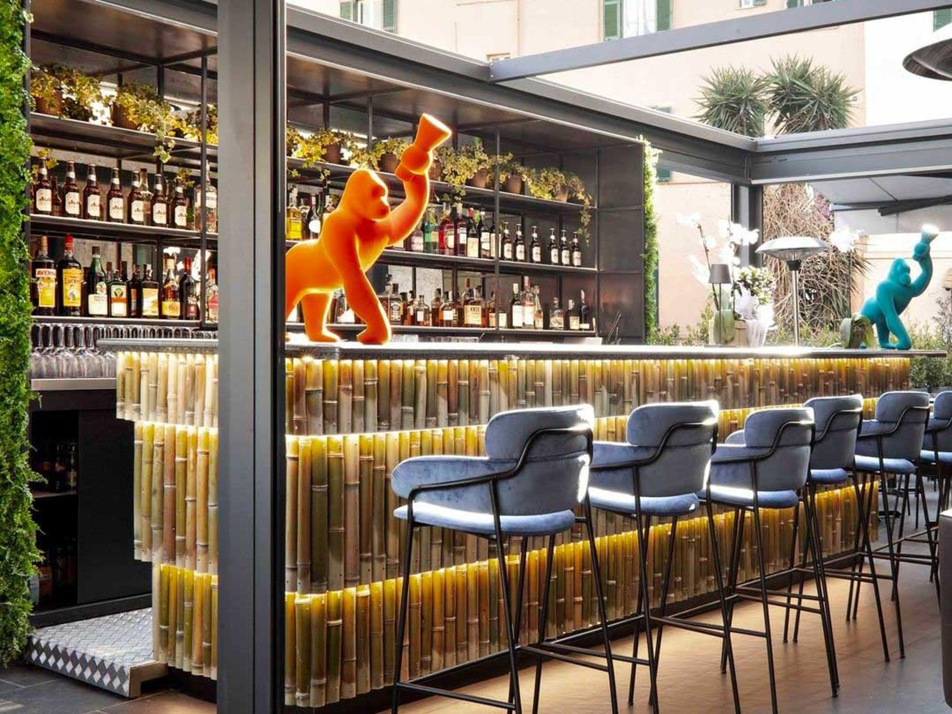 Qeeboo Kong XS Orange Velvet Table Lamp