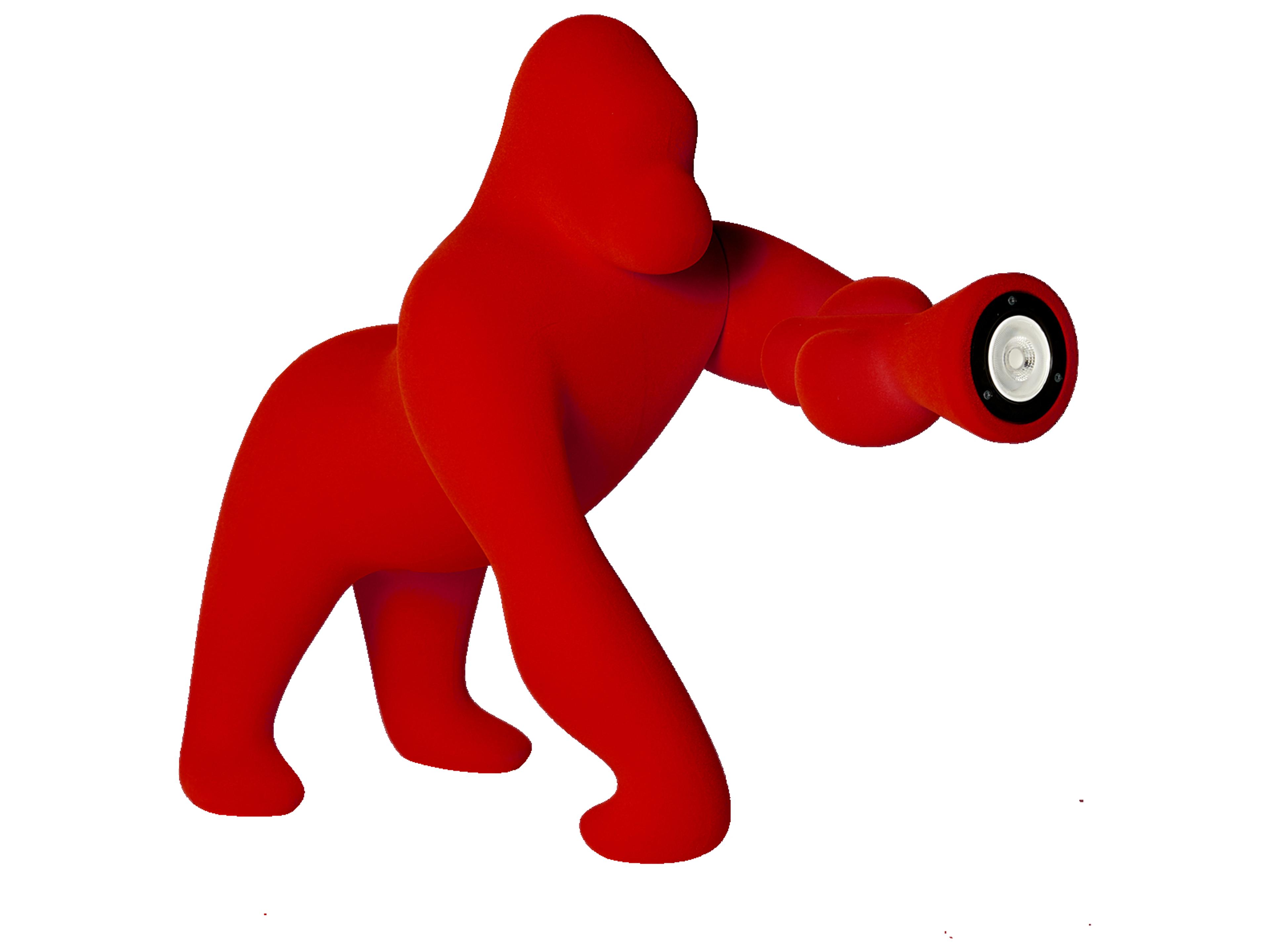 Qeeboo Kong XS Red Mix Velvet Table Lamp