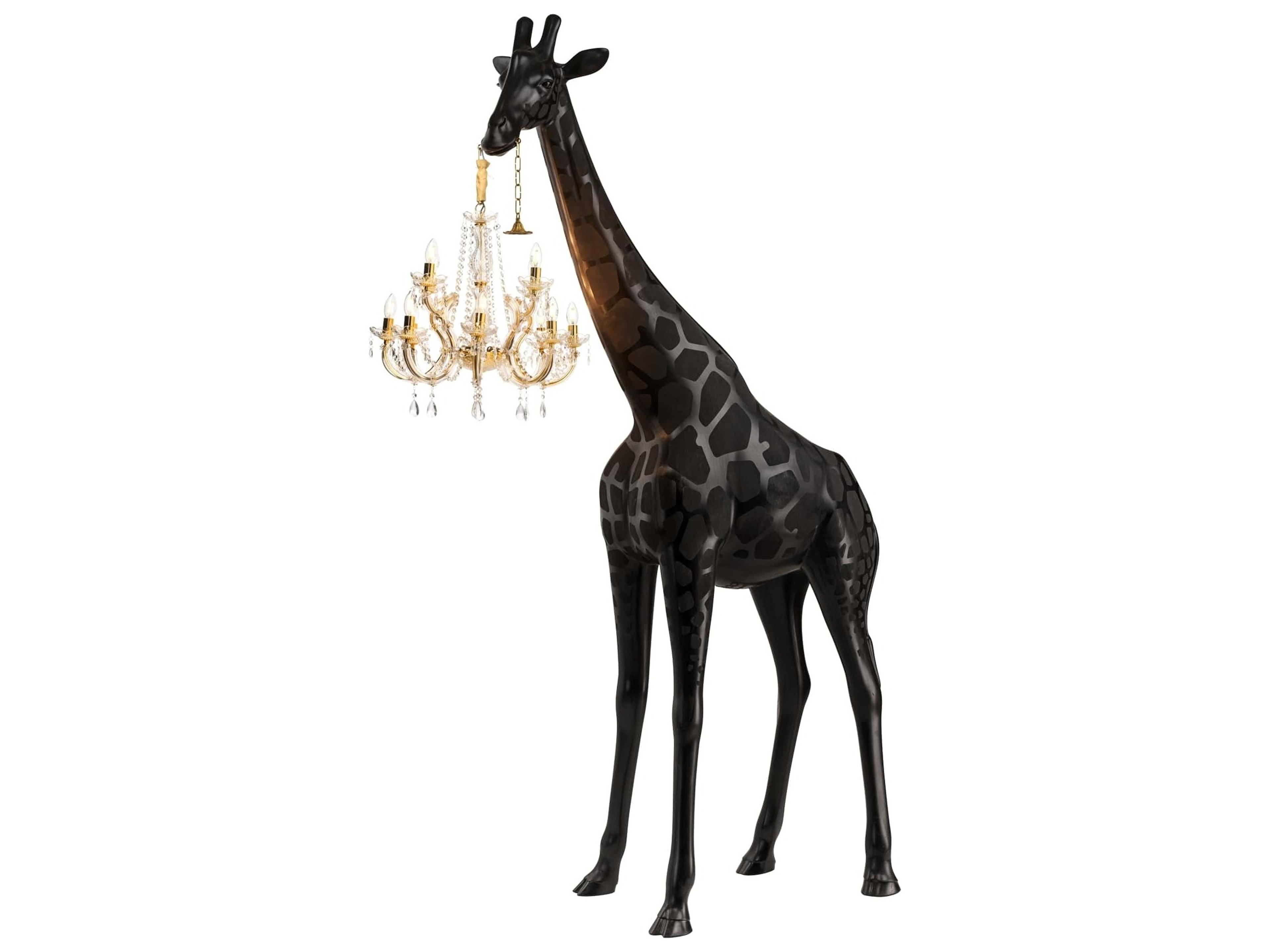 Giraffe In Love Black Floor Lamp