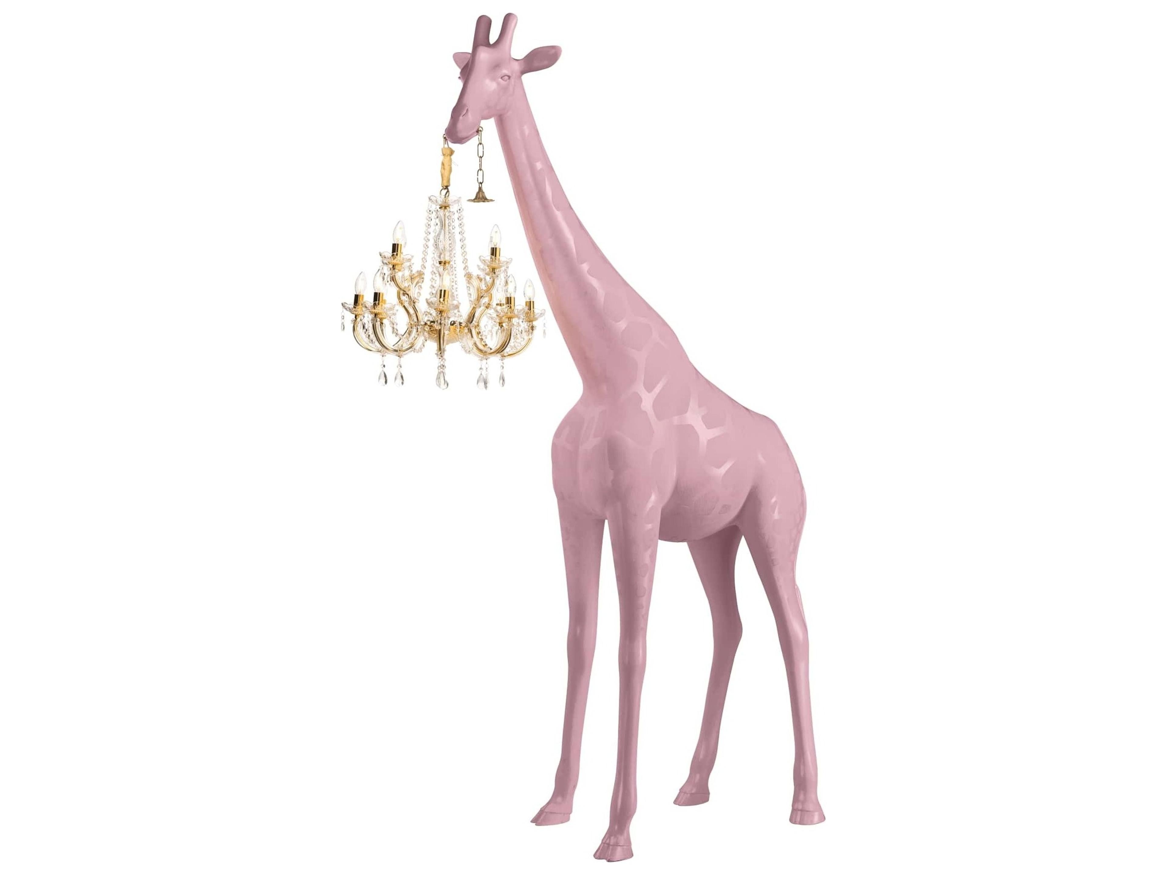 Giraffe In Love Pink Floor Lamp