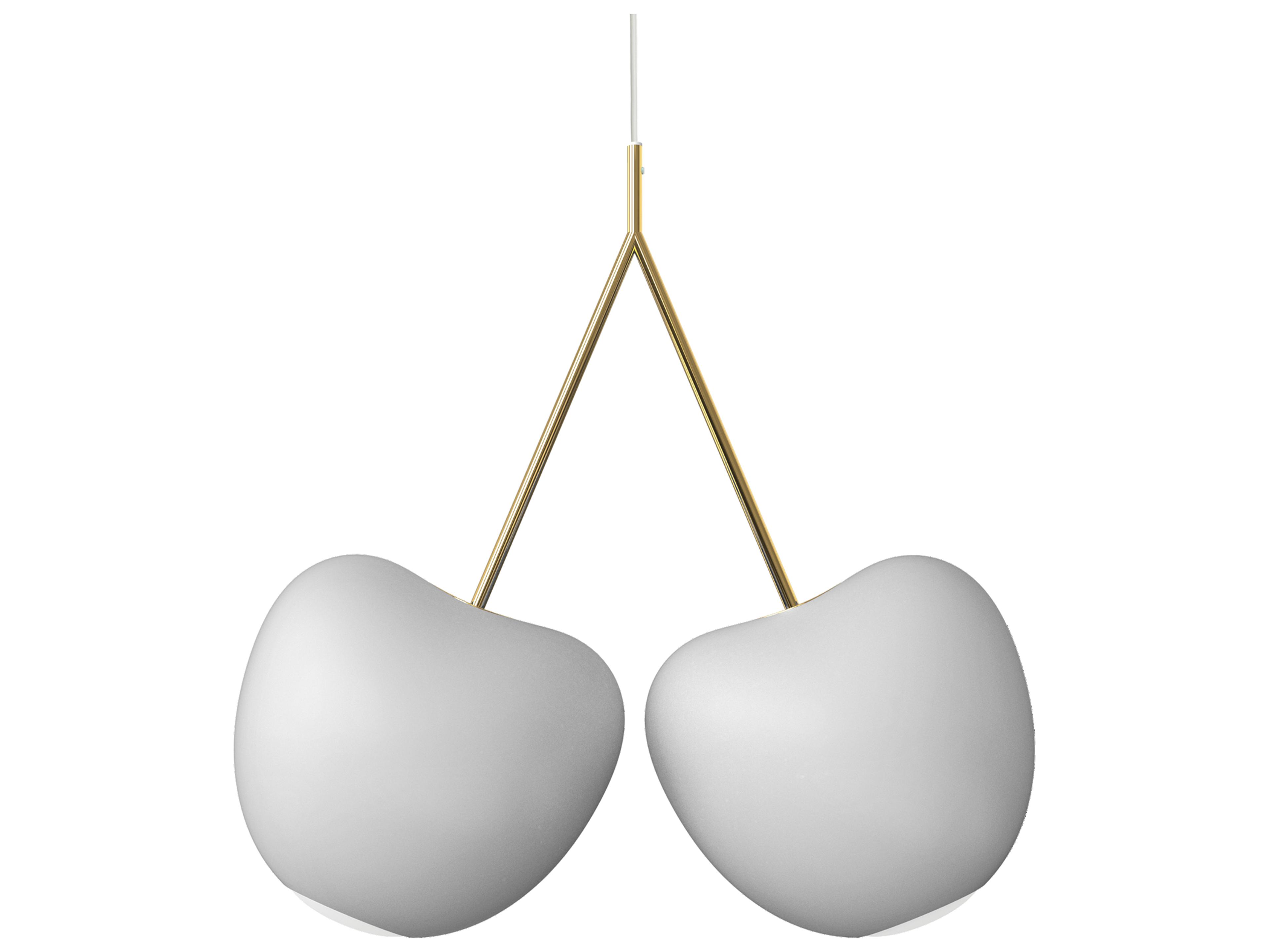 Cherry 2-Light Ivory White Globe Pendant