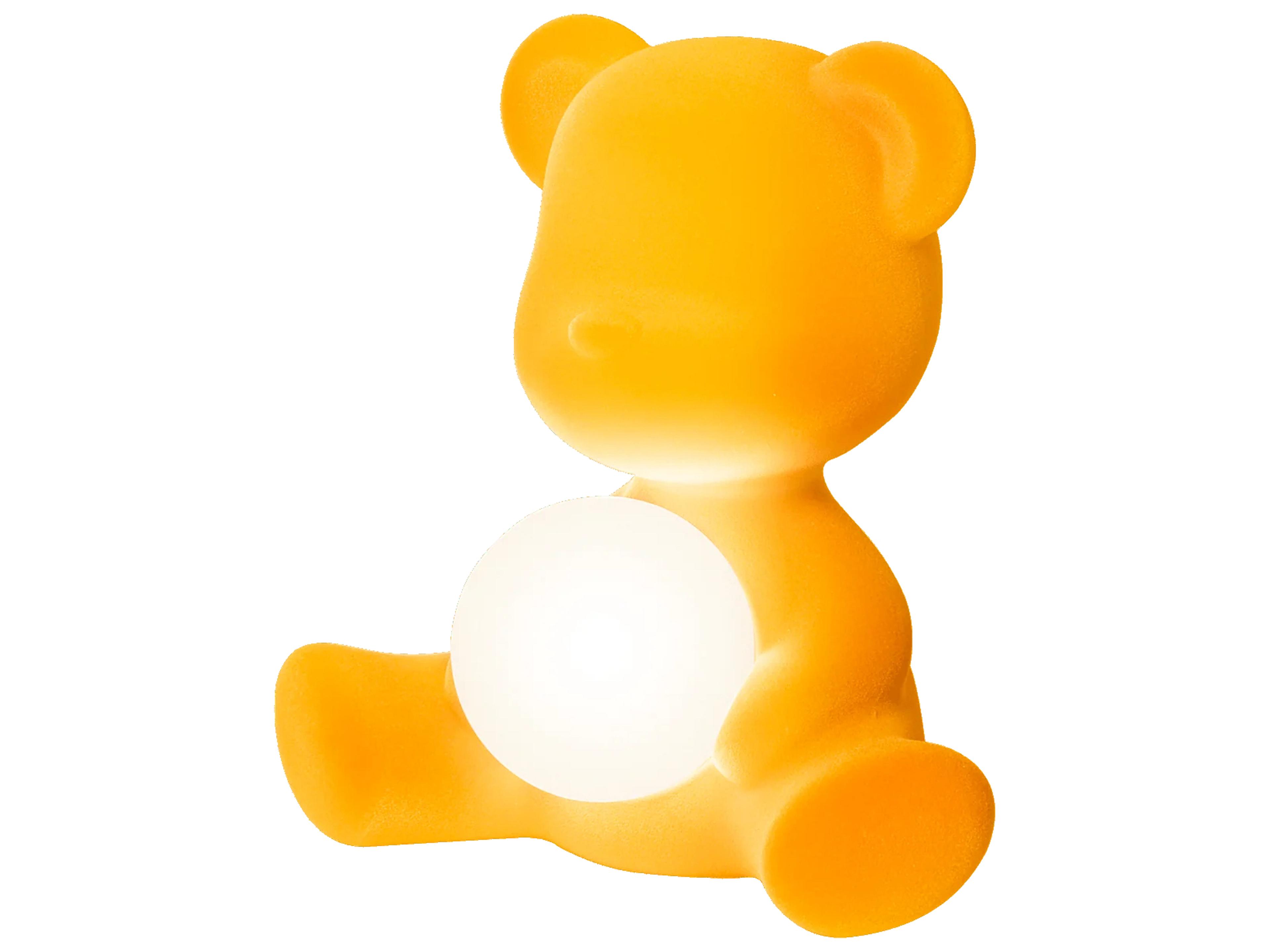 Qeeboo Teddy Girl Dark Gold Velvet Table Lamp
