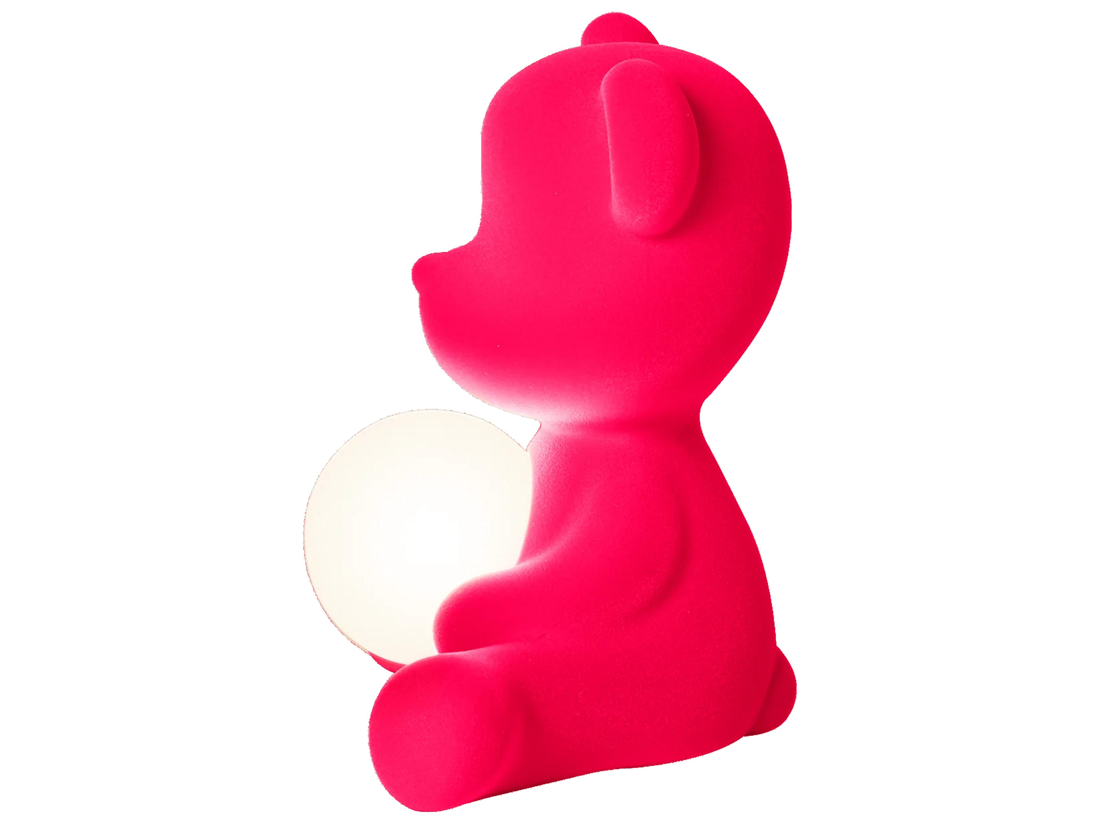 Qeeboo Teddy Girl Fuchsia Velvet Pink Table Lamp