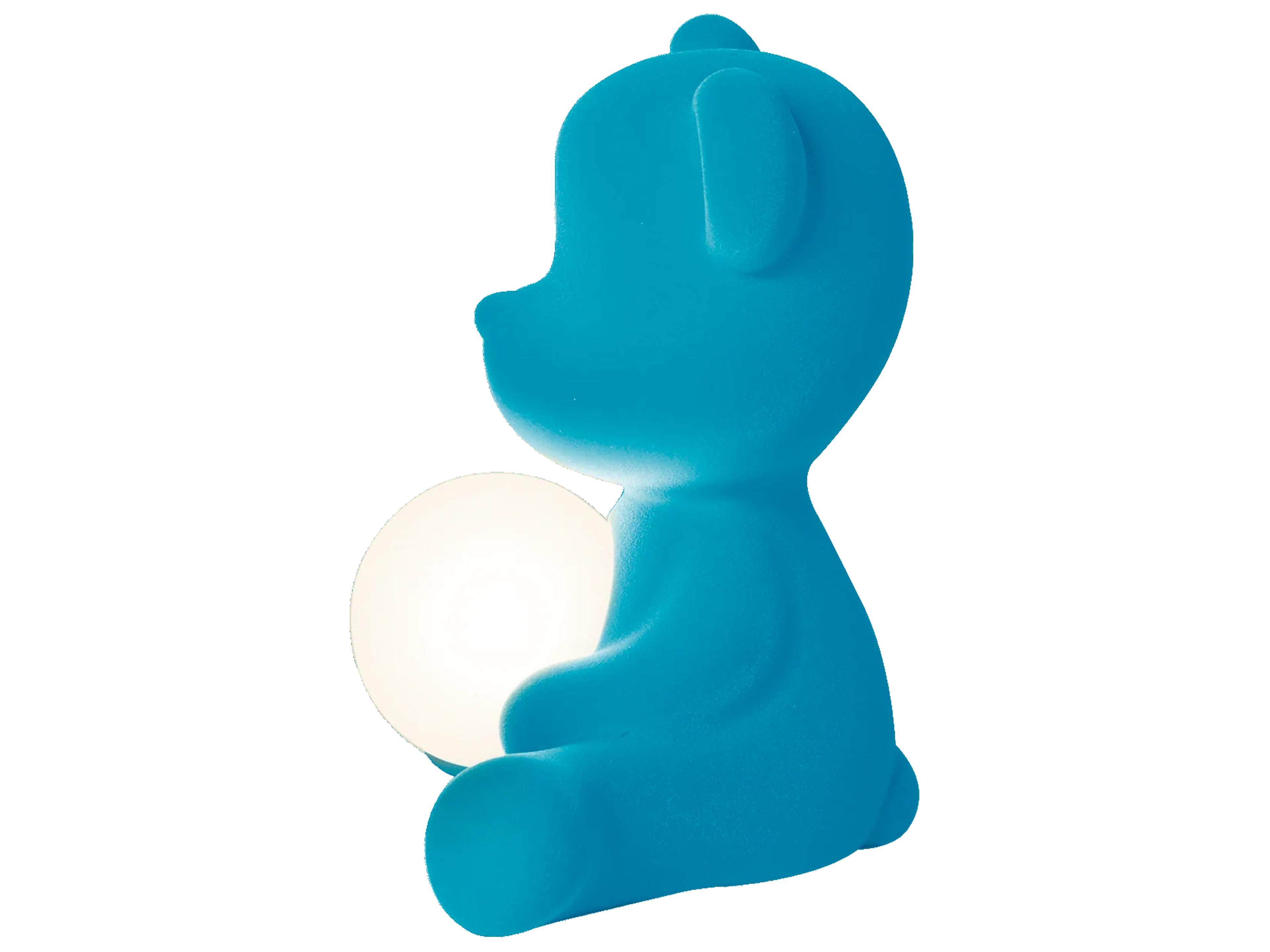Qeeboo Teddy Girl Light Blue Velvet Table Lamp